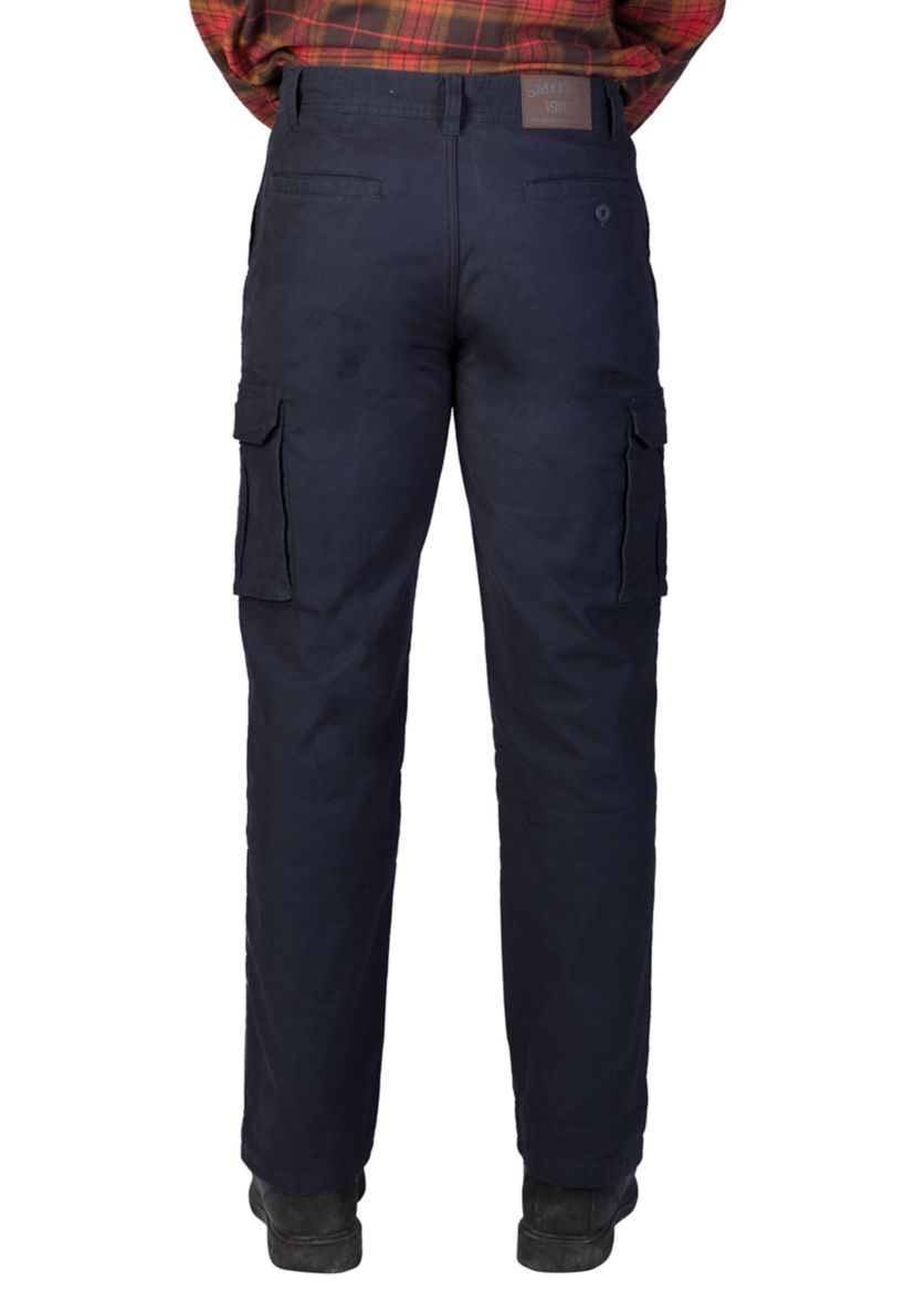 Stretch Fleece-Lined Canvas Cargo Pant