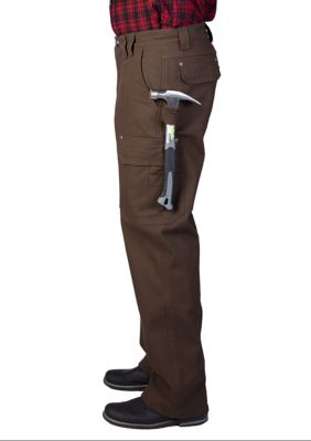 Bonded-Fleece Lined Work-Stretch Duck Canvas Gusset Utility Cargo Pant