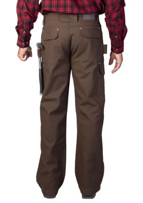 Bonded-Fleece Lined Work-Stretch Duck Canvas Gusset Utility Cargo Pant