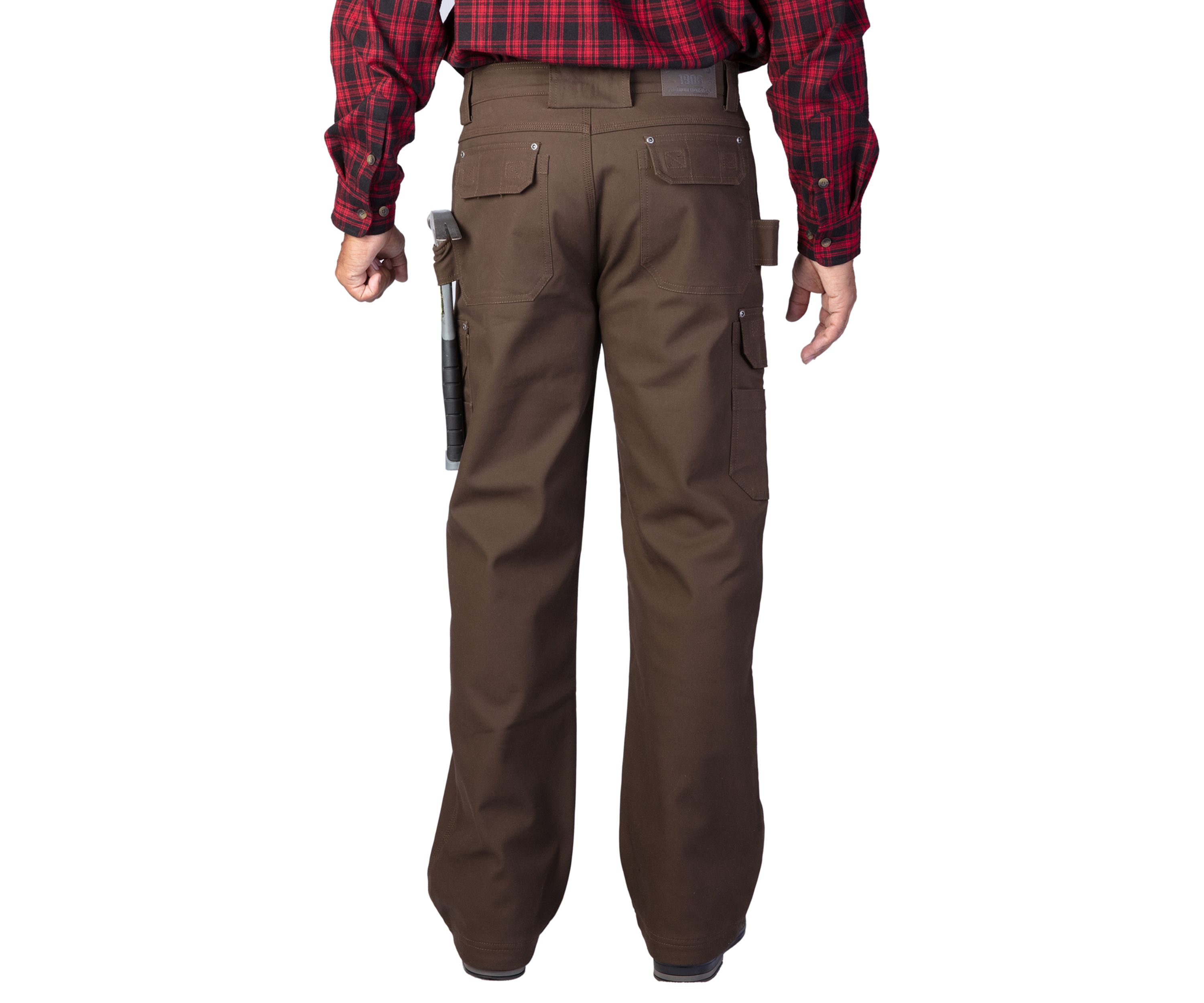 Bonded-Fleece Lined Work-Stretch Duck Canvas Gusset Utility Cargo Pant