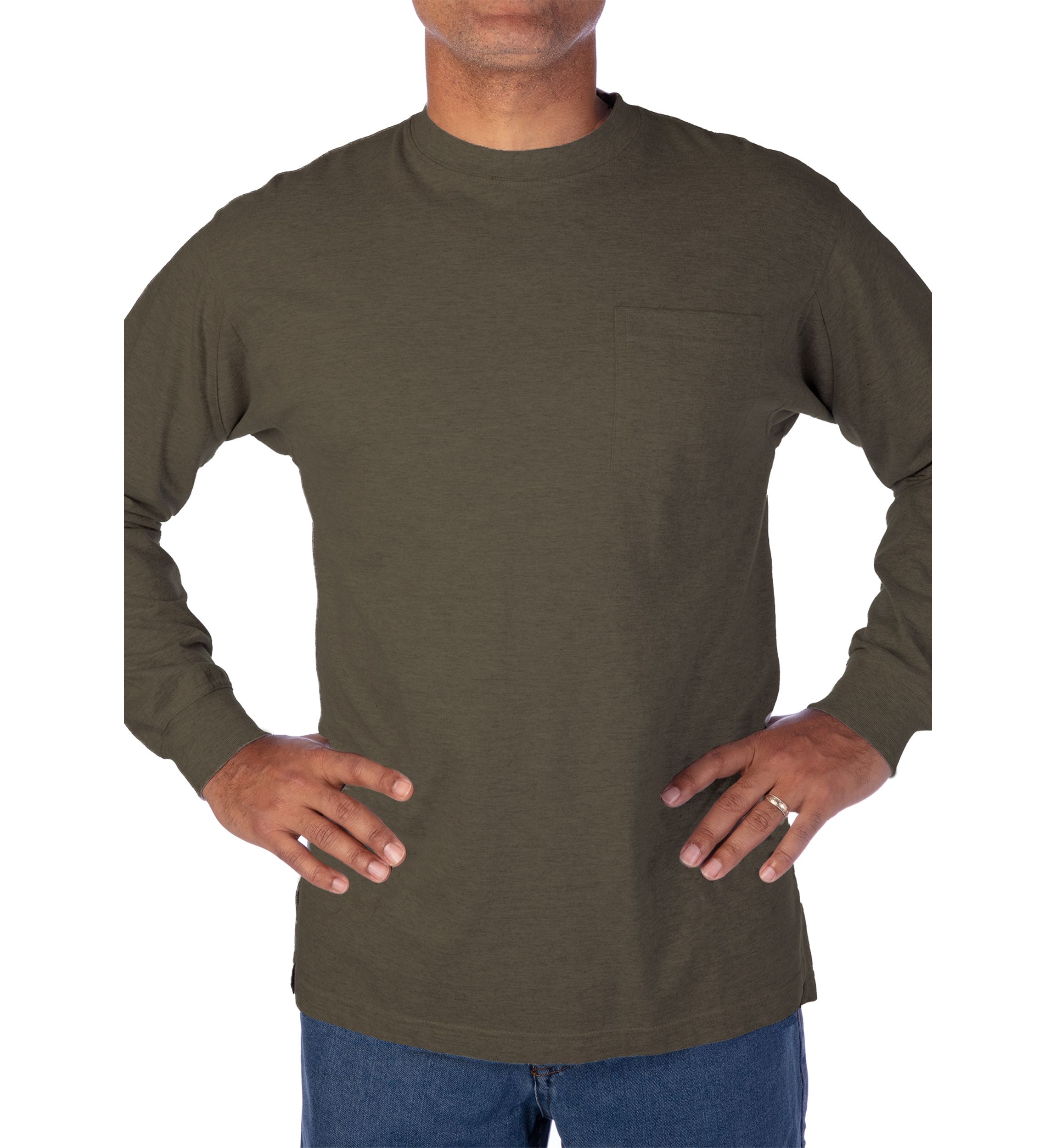 Long Sleeve Extended Tail Crewneck Tee