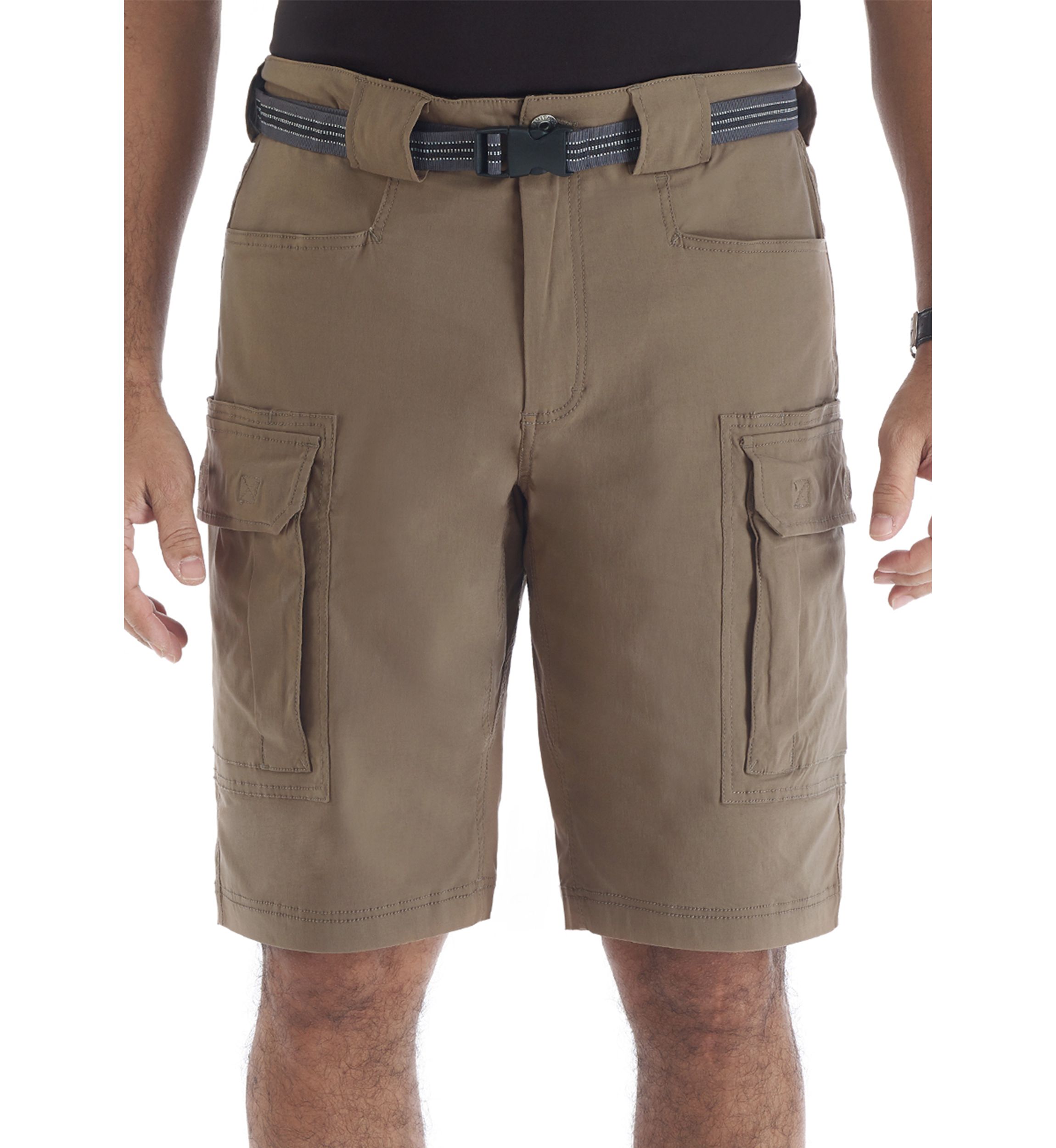Mens Belted Stretch Gusset Work Shorts   