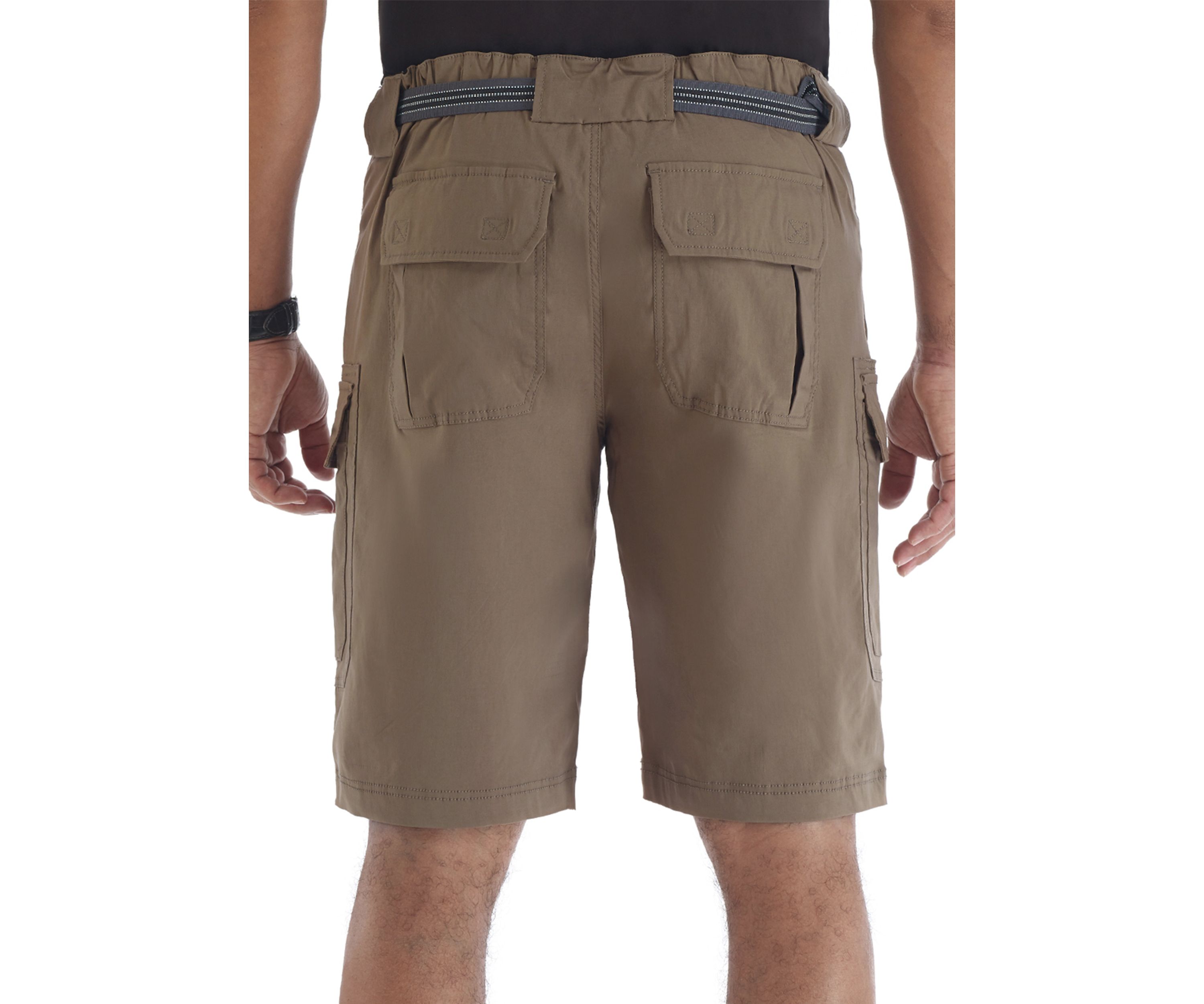 Mens Belted Stretch Gusset Work Shorts   