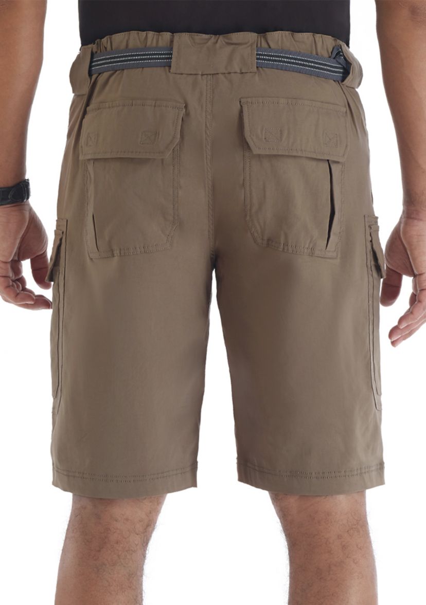 Mens Belted Stretch Gusset Work Shorts   