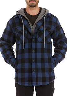 Smith's Workwear Sherpa-Lined Hooded Flannel Shirt Jacket | belk