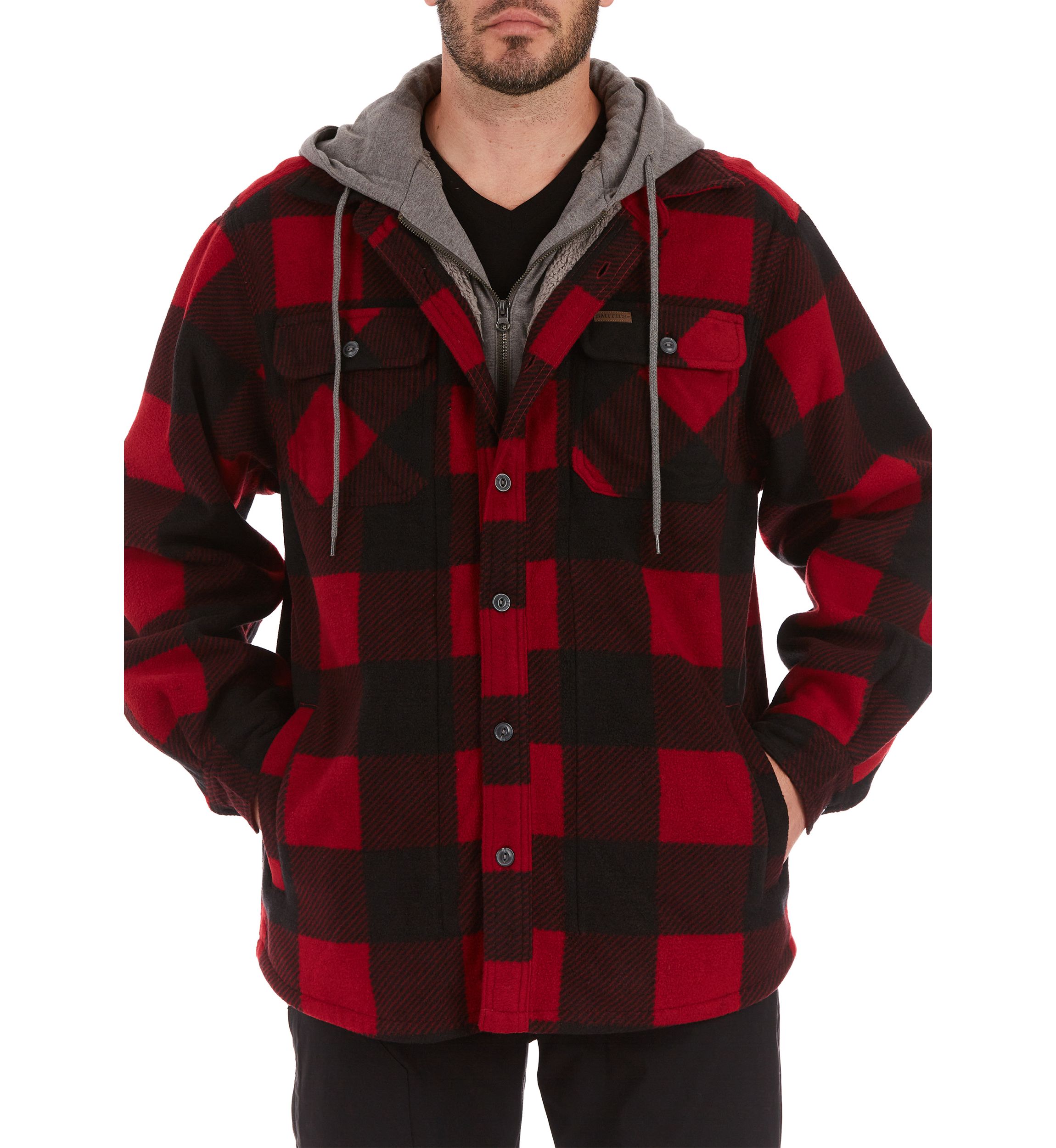 Sherpa-Lined Microfleece Shirt Jacket