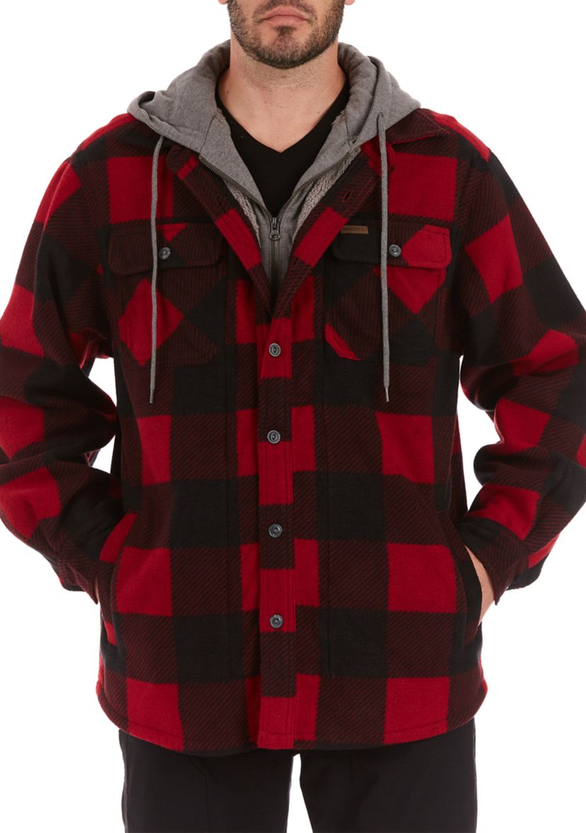 Sherpa-Lined Microfleece Shirt Jacket