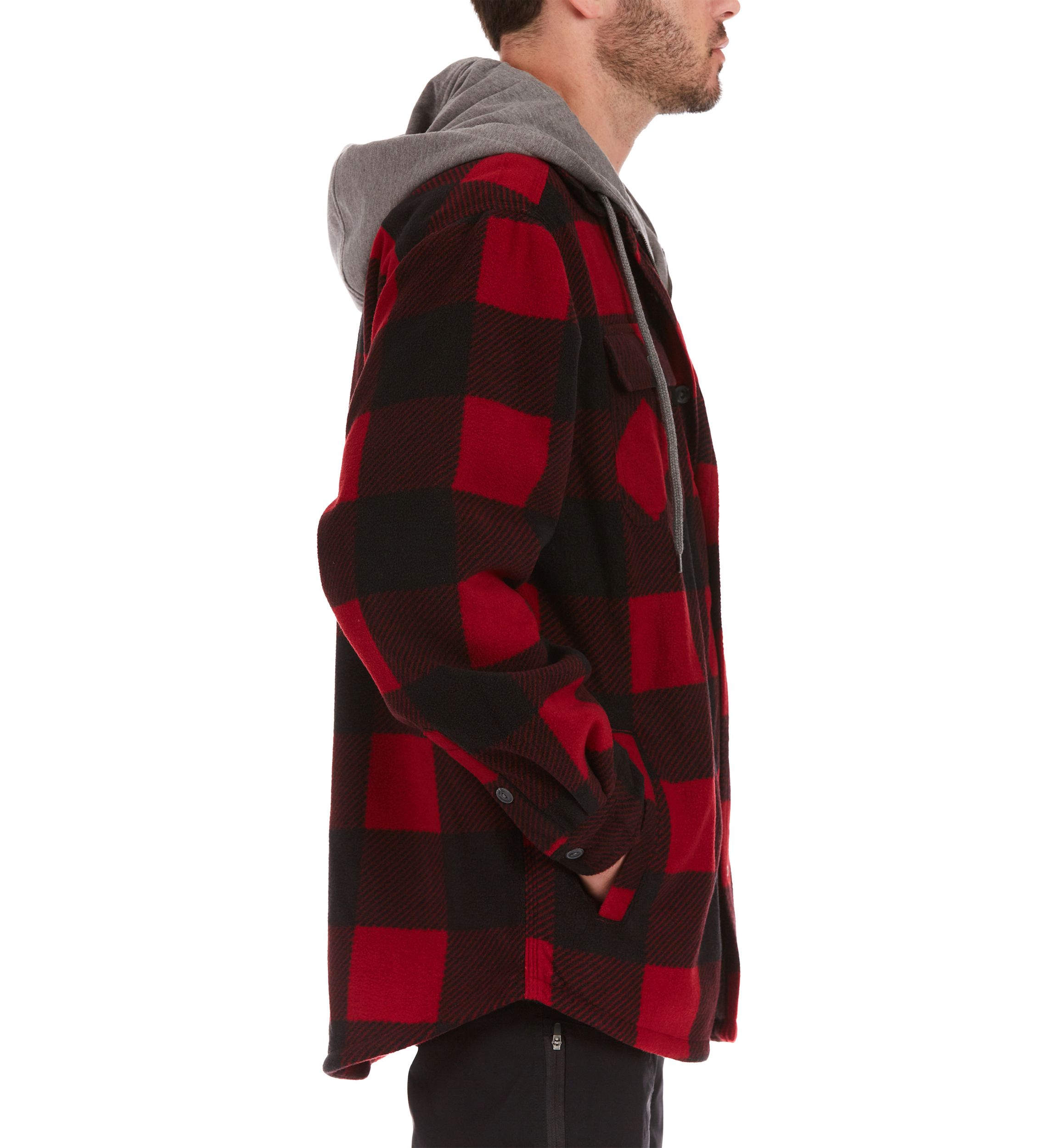 Sherpa-Lined Microfleece Shirt Jacket