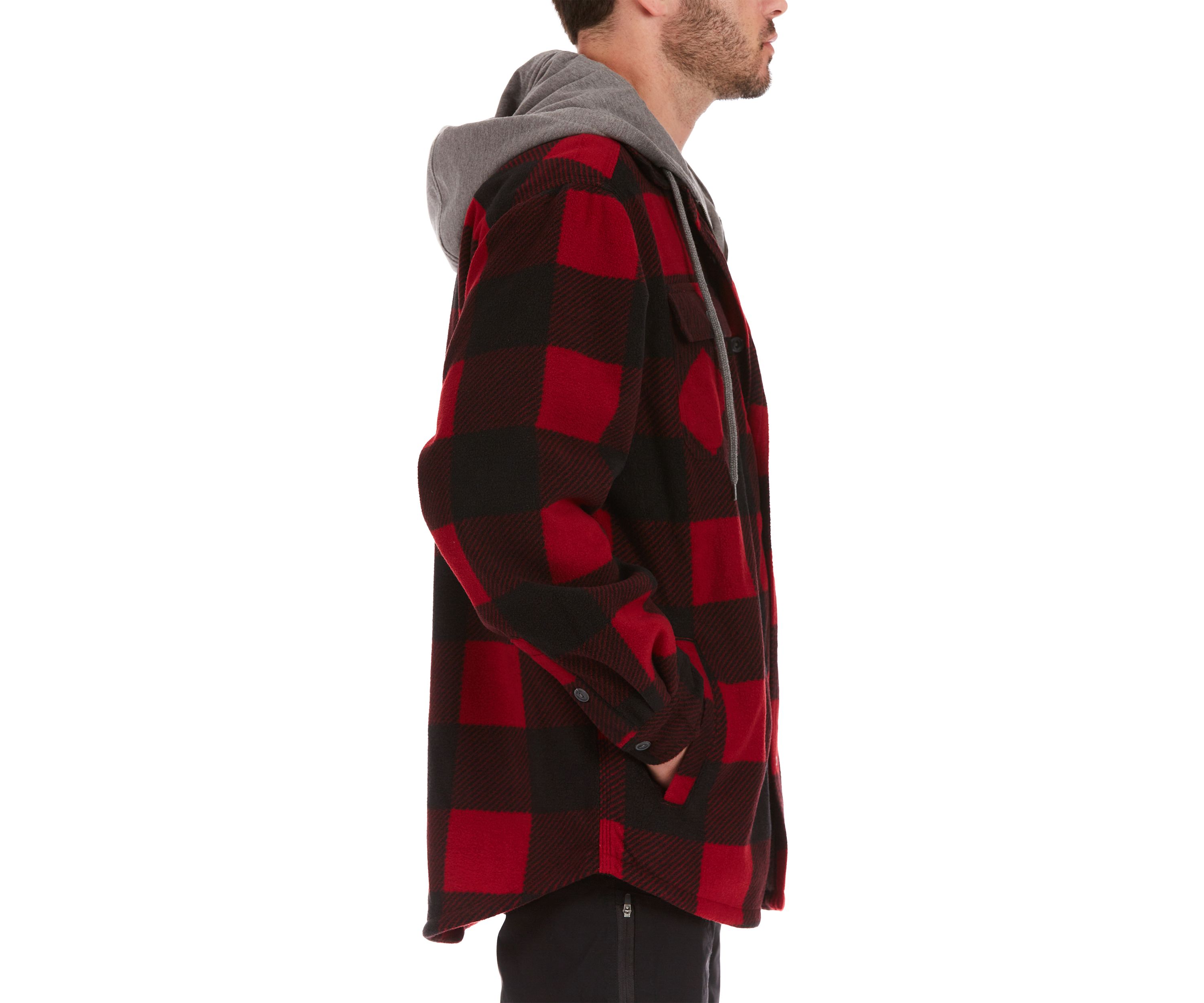 Sherpa-Lined Microfleece Shirt Jacket
