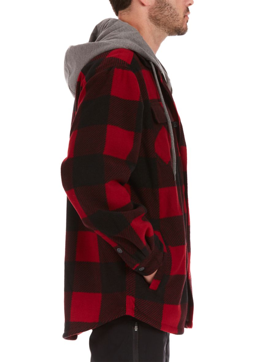 Sherpa-Lined Microfleece Shirt Jacket