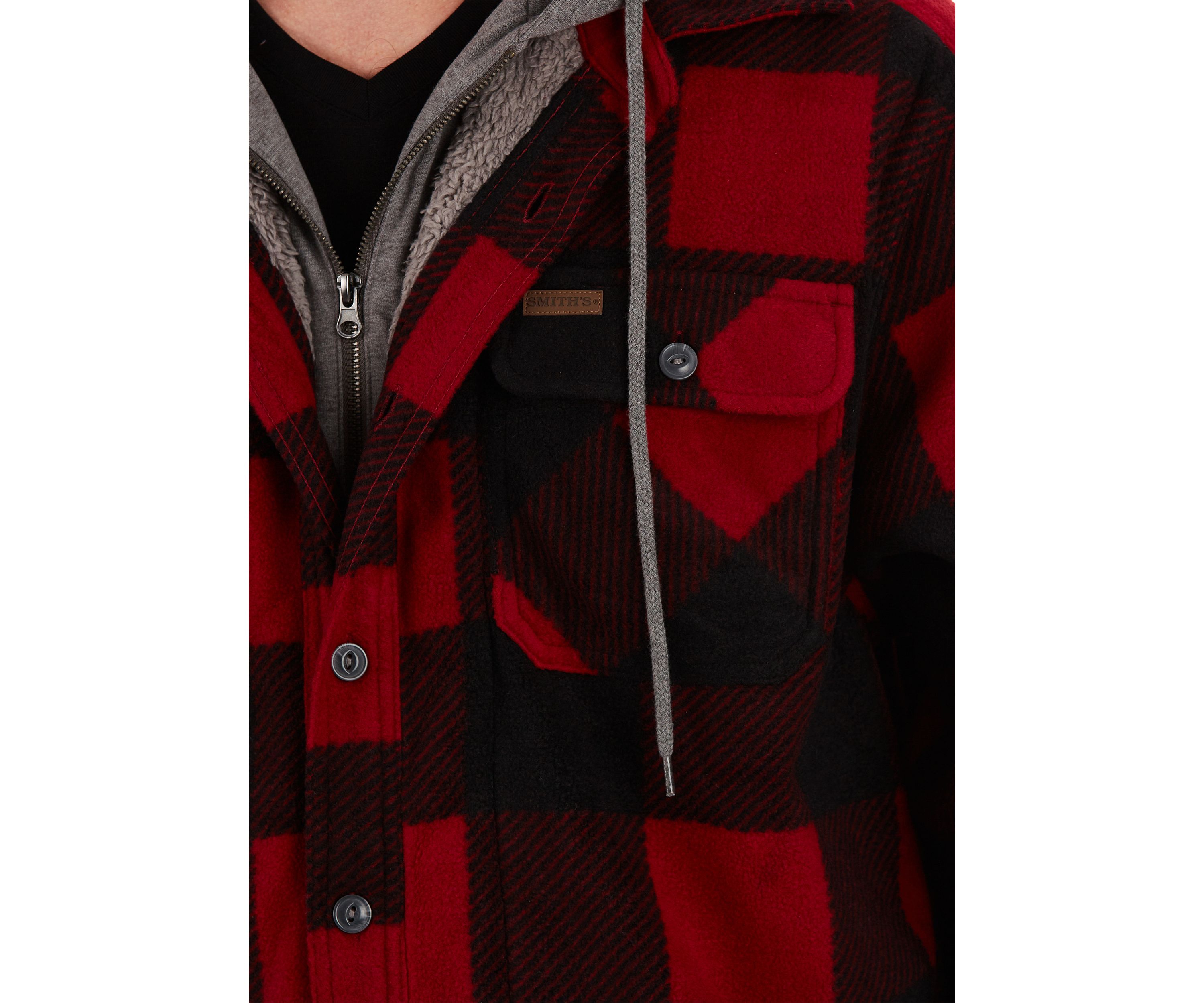 Sherpa-Lined Microfleece Shirt Jacket