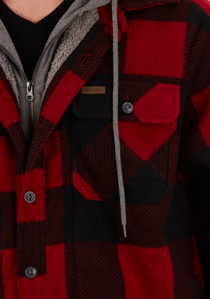 Sherpa-Lined Microfleece Shirt Jacket