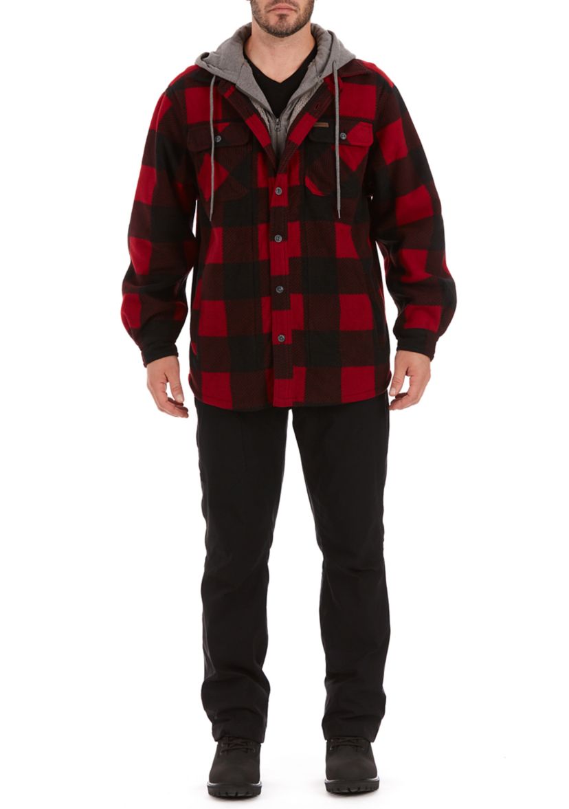 Sherpa-Lined Microfleece Shirt Jacket