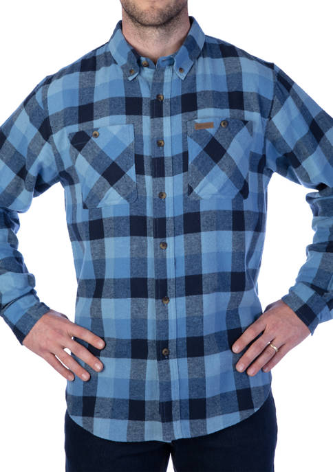 Full-Swing Cotton Flannel Button Down Shirt