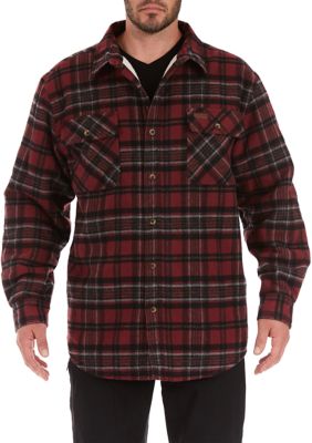 Sherpa-Lined Cotton Flannel Shirt Jacket