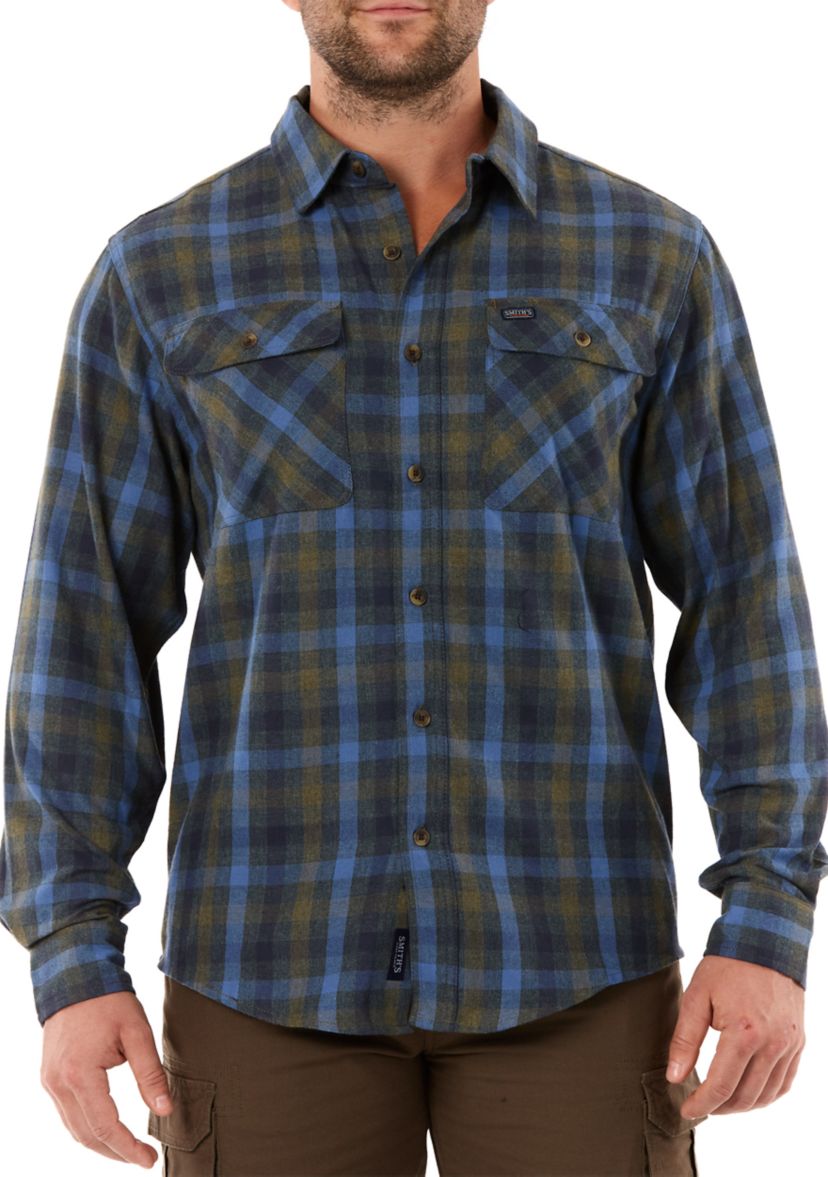 Plaid Two-Pocket Flannel Shirt