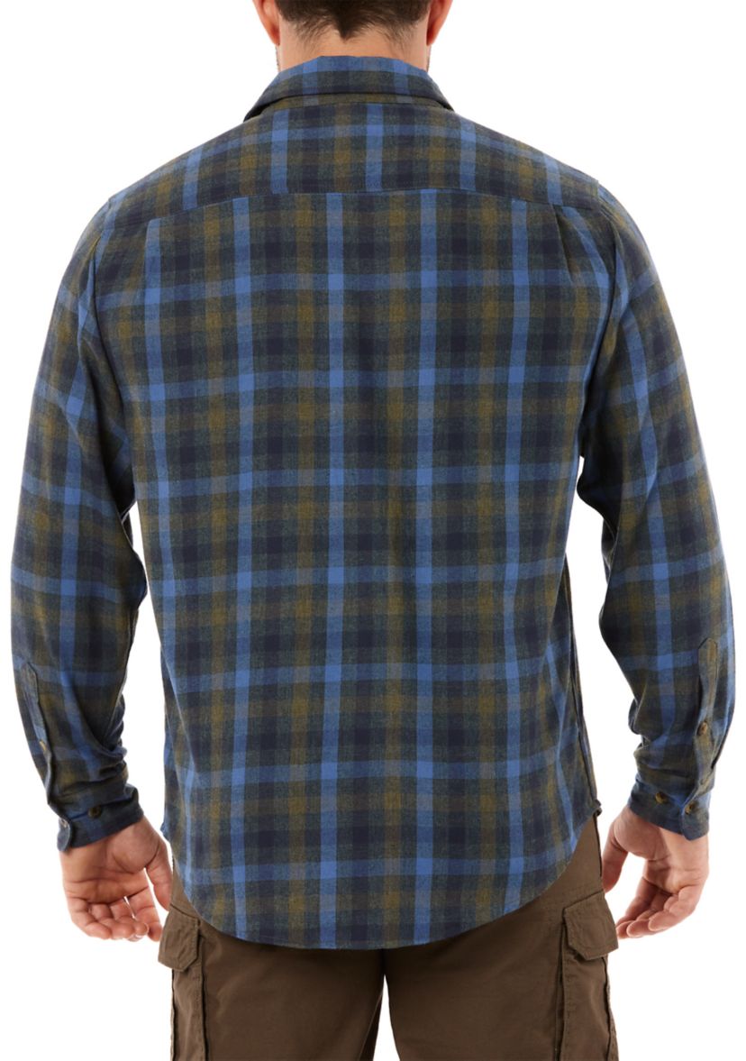 Plaid Two-Pocket Flannel Shirt