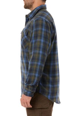 Plaid Two-Pocket Flannel Shirt