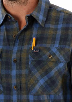 Plaid Two-Pocket Flannel Shirt