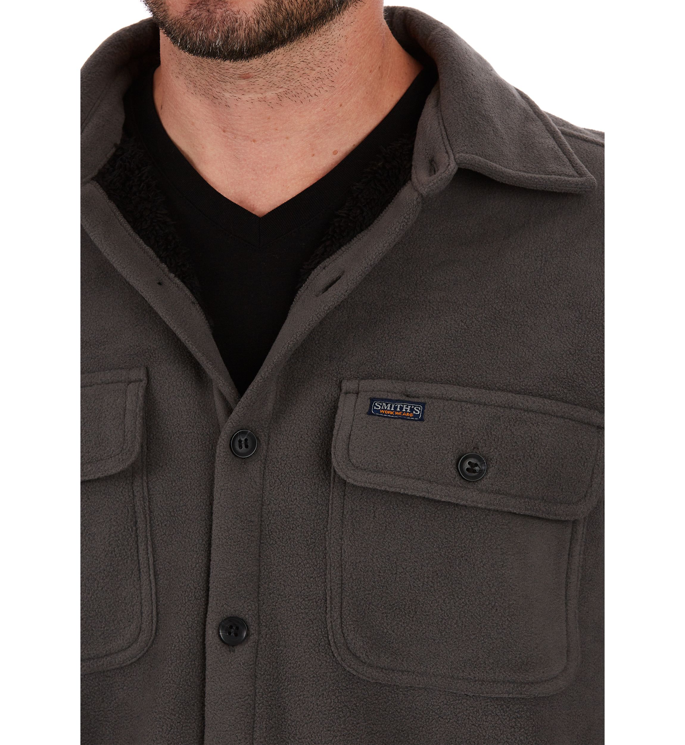 Sherpa Lined Fleece Shirt Jacket