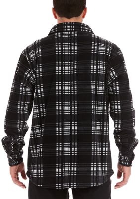 Sherpa-Lined Plaid Fleece Shirt Jacket