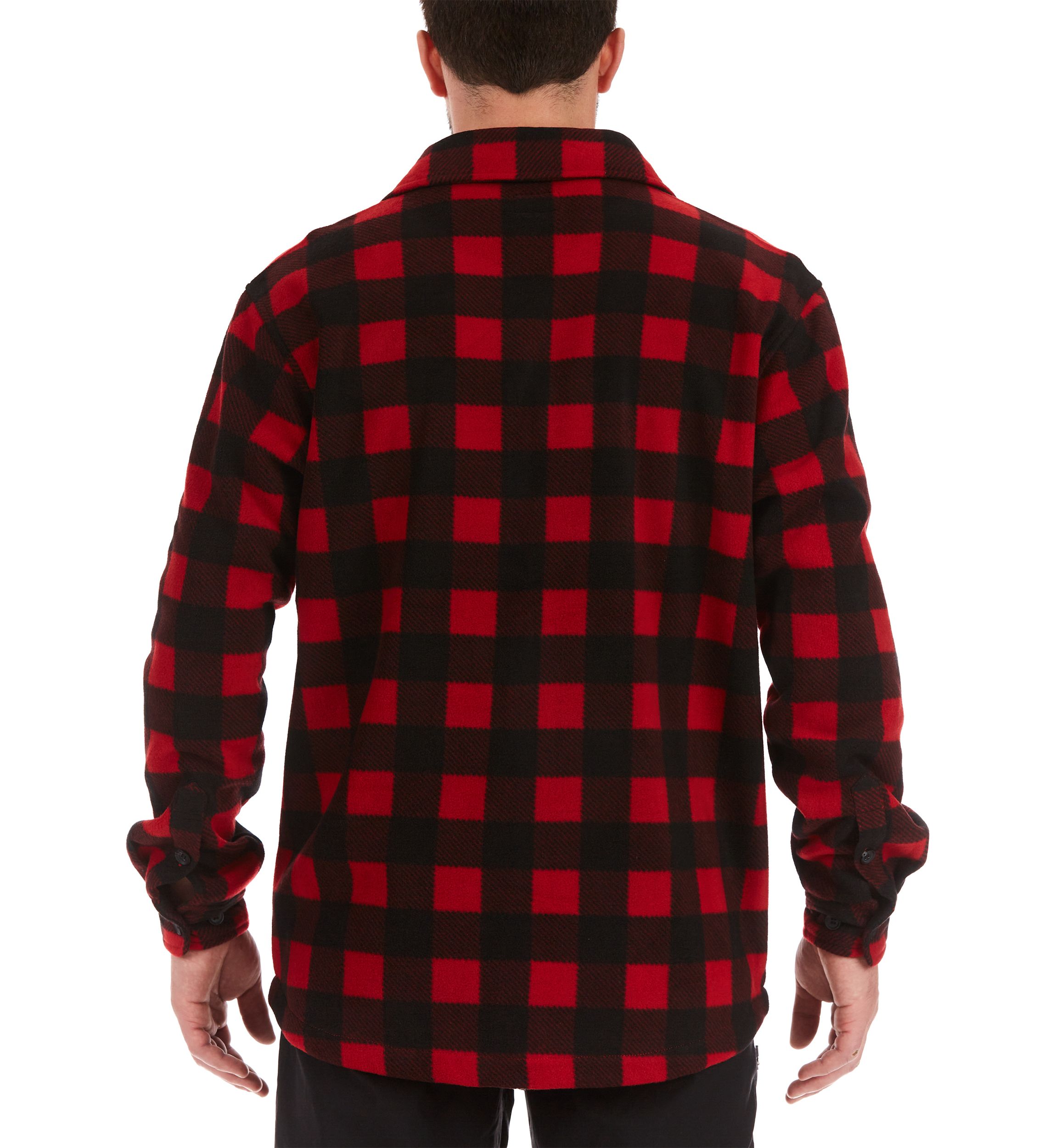 Sherpa-Lined Plaid Fleece Shirt Jacket