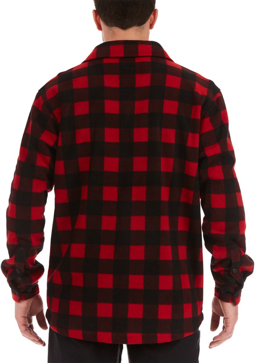 Sherpa-Lined Plaid Fleece Shirt Jacket