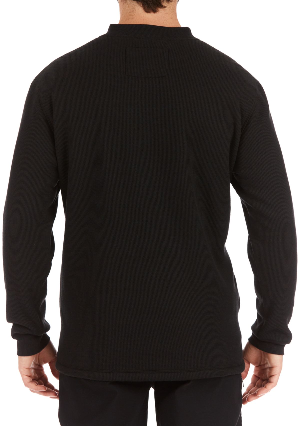 Sherpa-Bonded Thermal Knit Henley Pullover