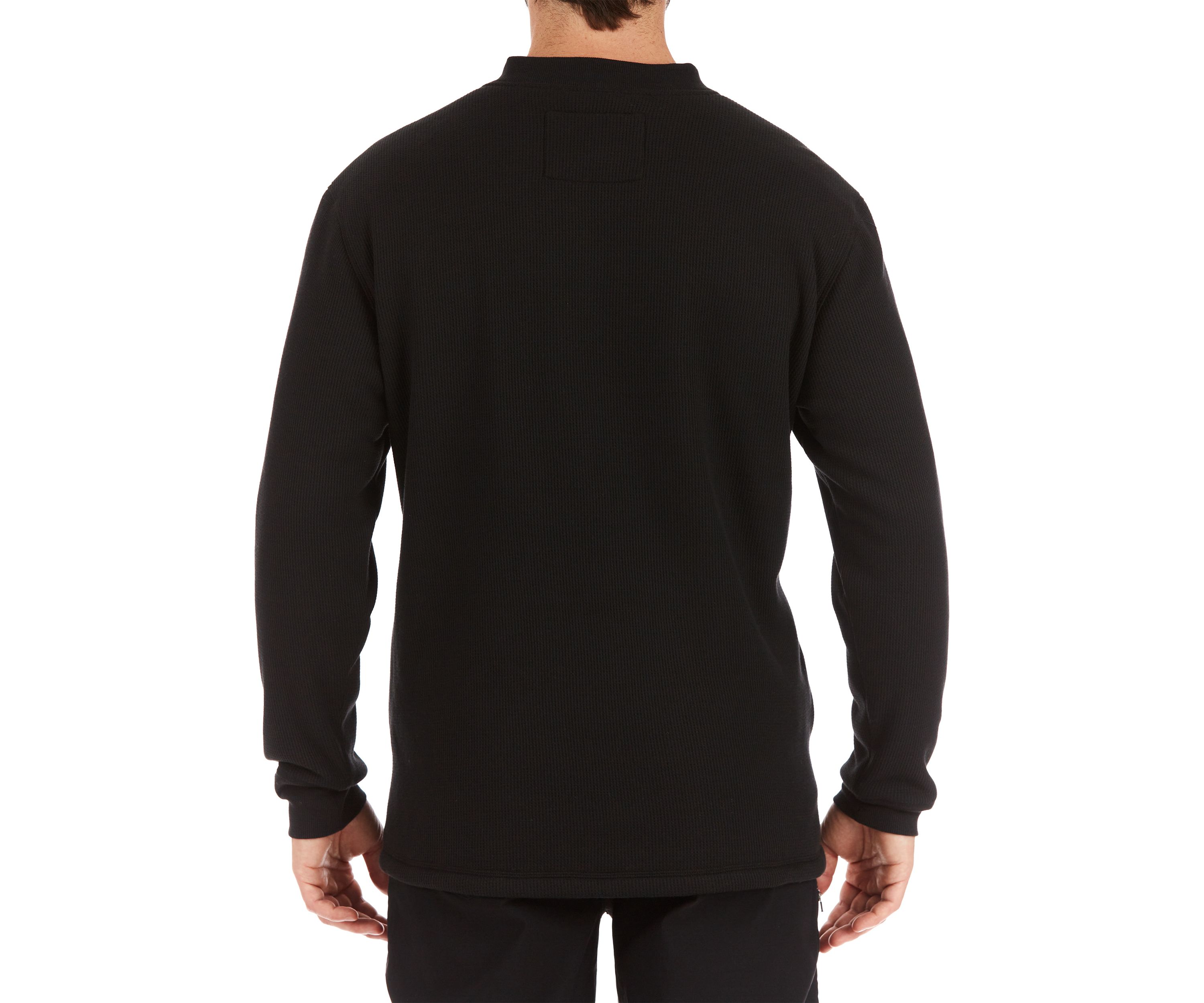 Sherpa-Bonded Thermal Knit Henley Pullover