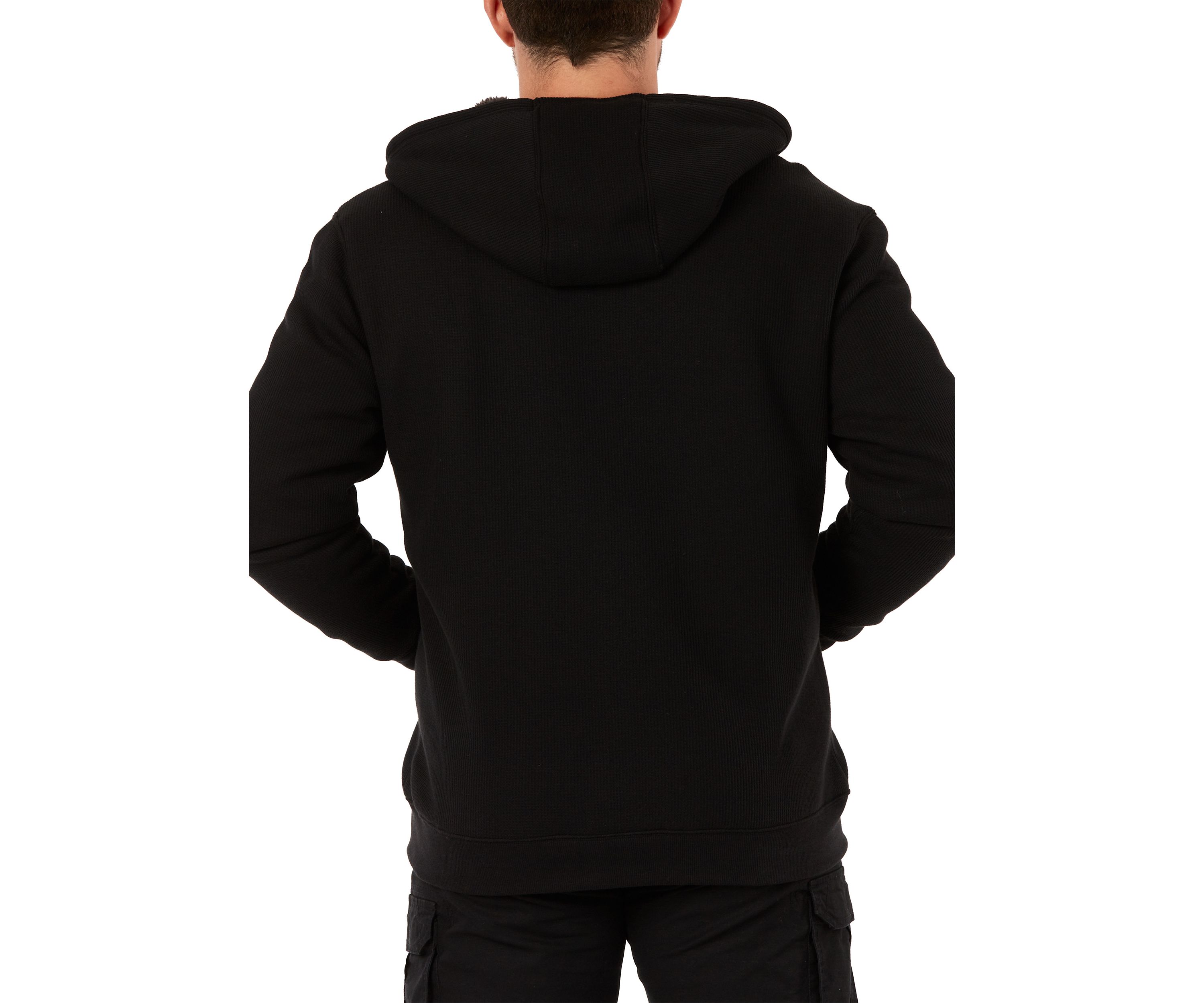 Sherpa-Bonded Thermal Knit Hooded Jacket