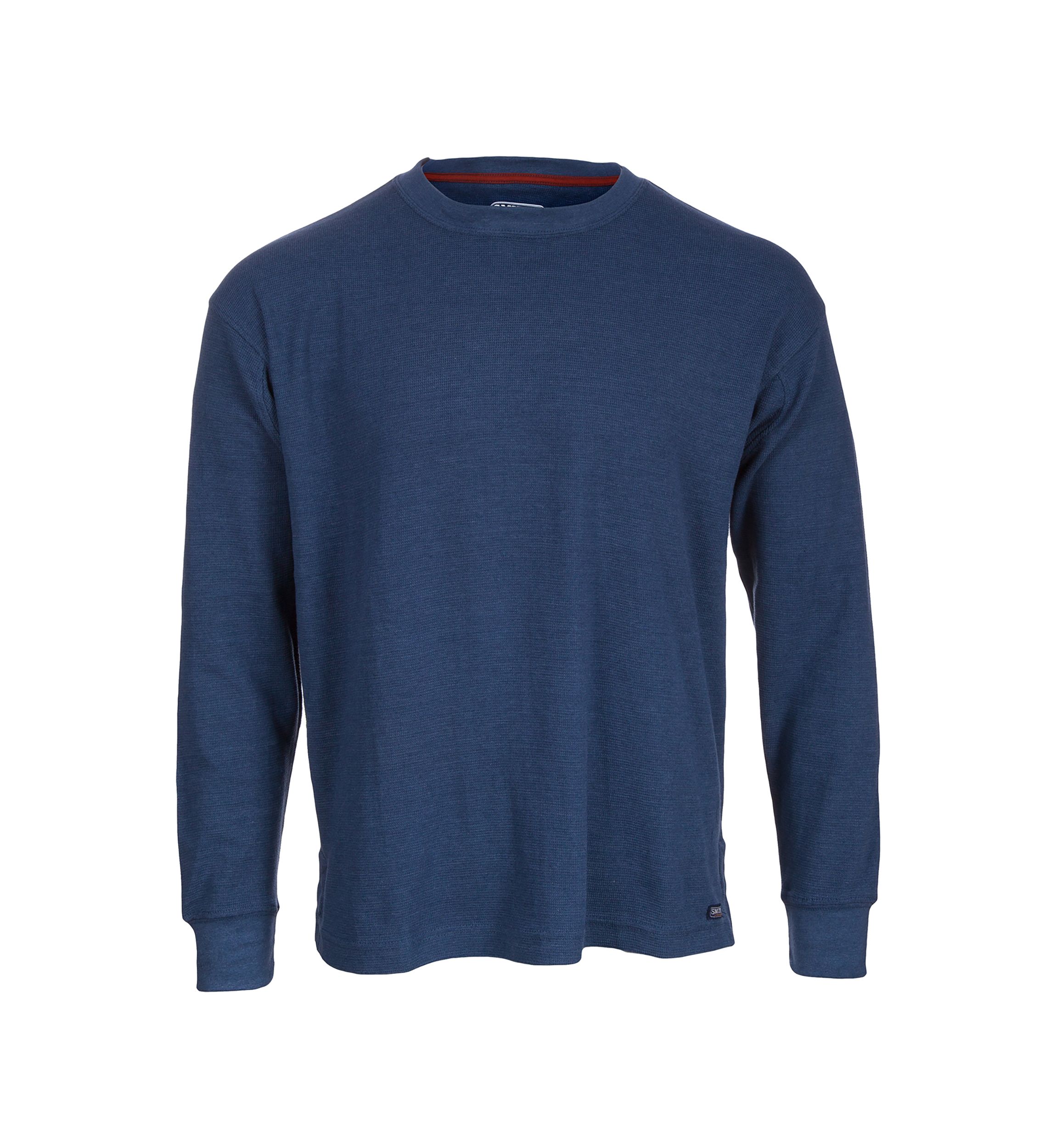 Mens Extended Tail Thermal Knit Crew Pullover