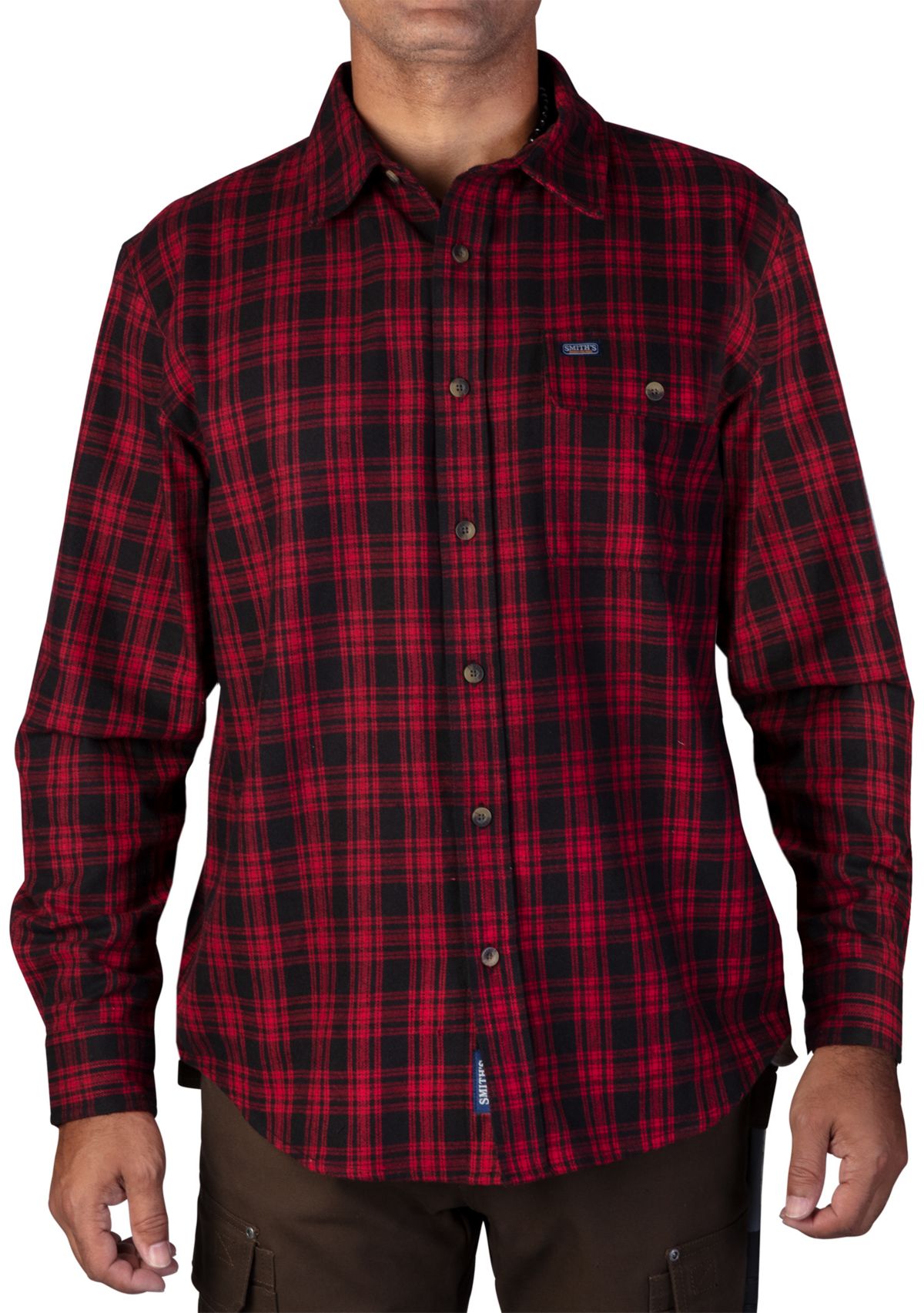 Plaid Pocket Flannel Button-Up Shirt