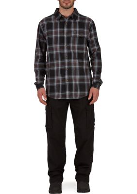 Plaid Pocket Flannel Button-Up Shirt