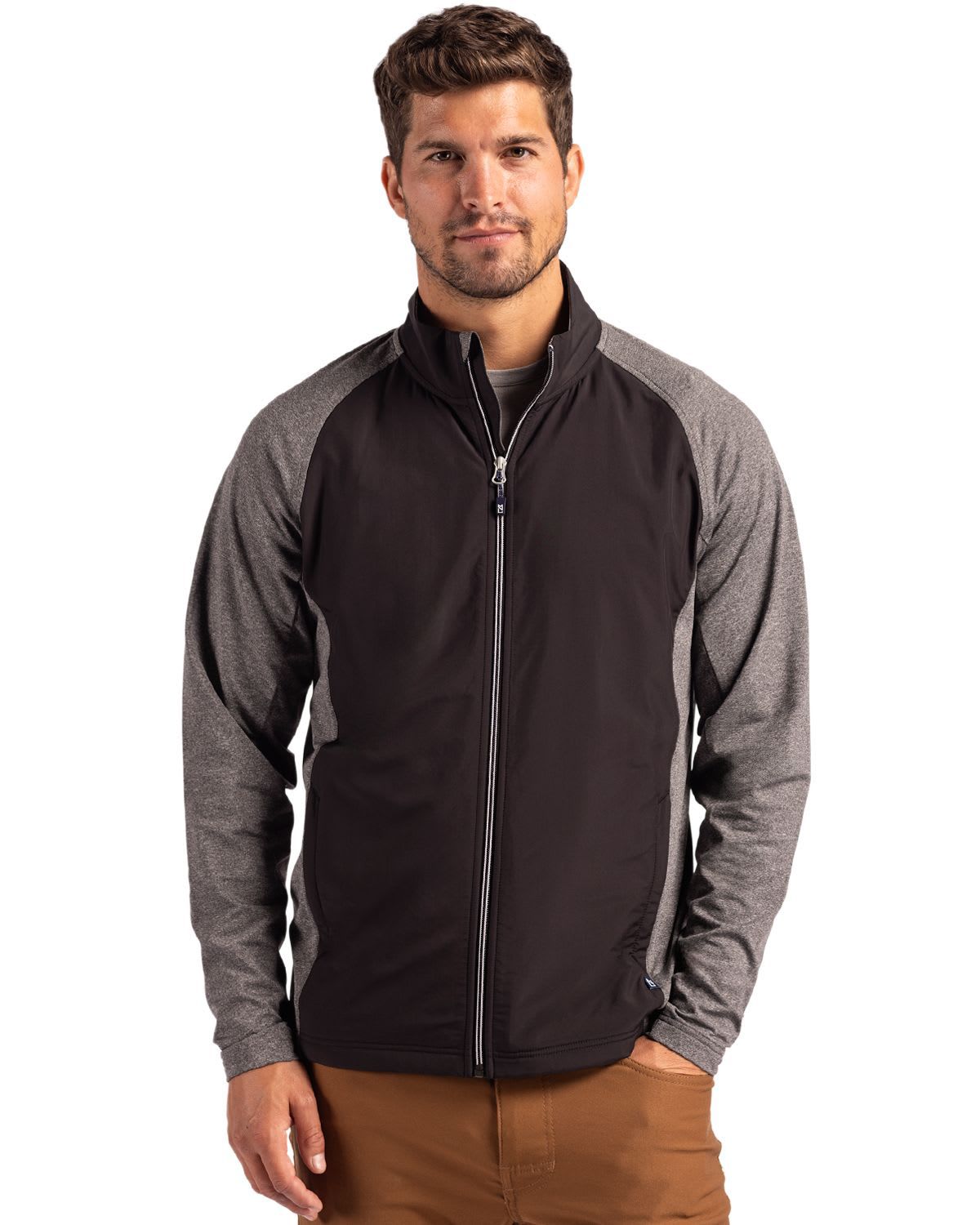 Cutter & Buck Adapt Eco Knit Hybrid Recycled Mens Big & Tall Full Zip Jacket