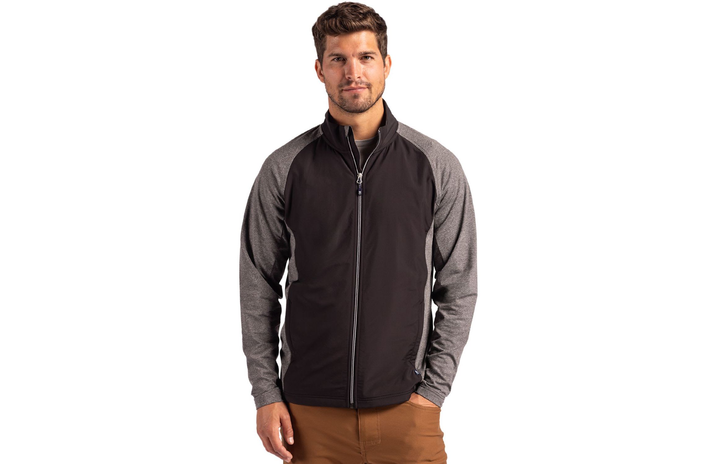 Cutter & Buck Adapt Eco Knit Hybrid Recycled Mens Big & Tall Full Zip Jacket