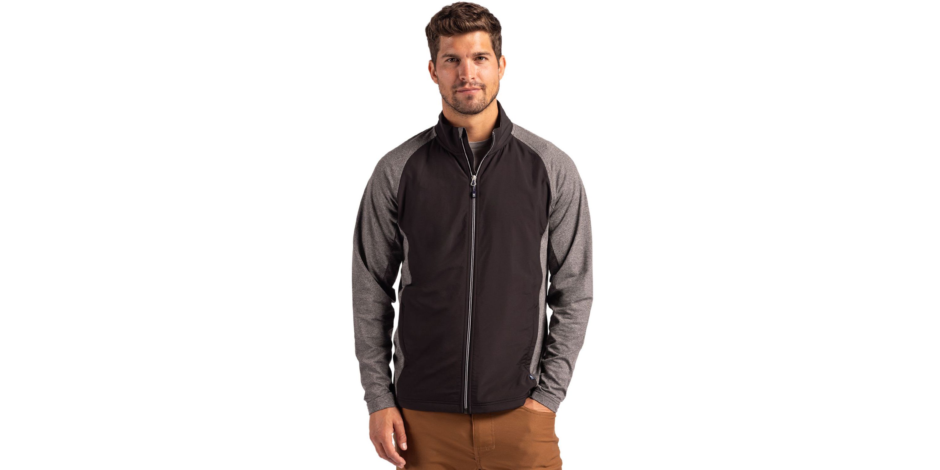Cutter & Buck Adapt Eco Knit Hybrid Recycled Mens Big & Tall Full Zip Jacket