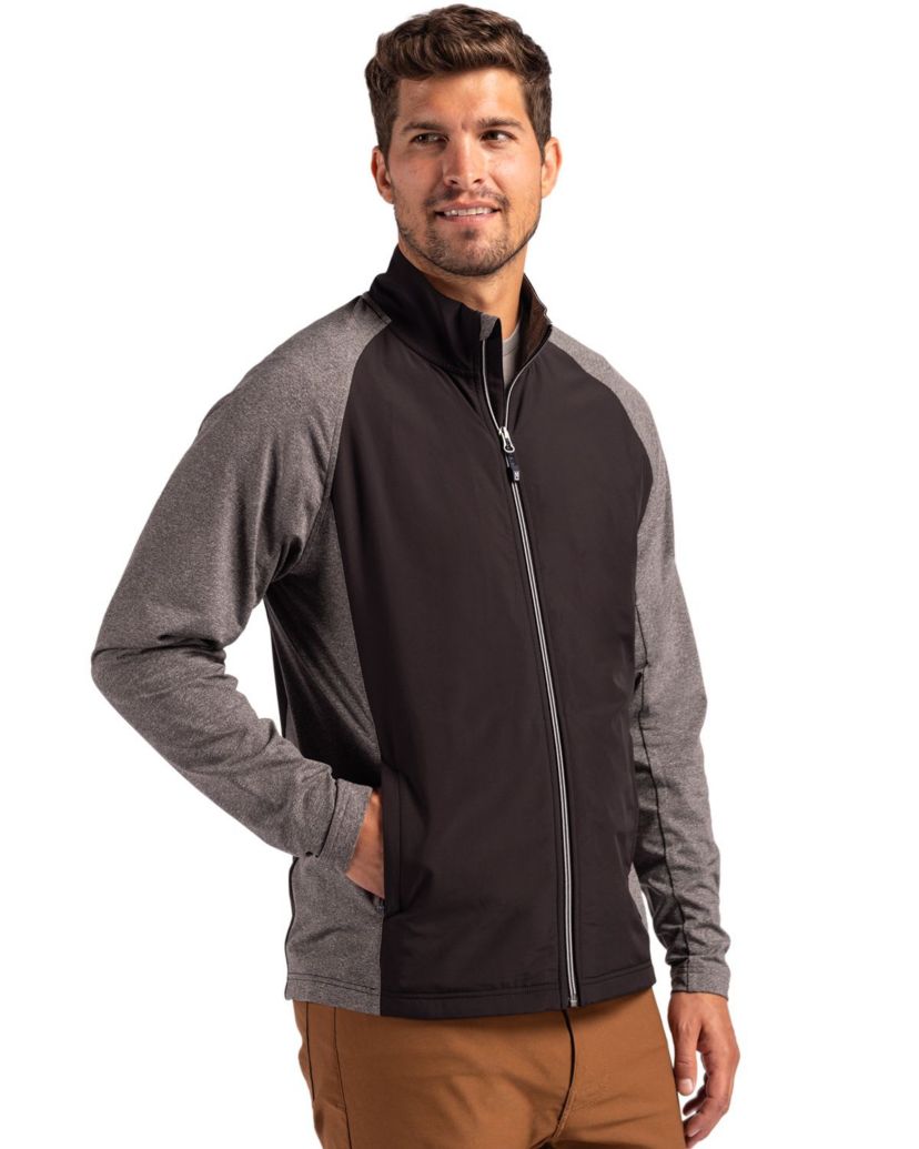 Cutter & Buck Adapt Eco Knit Hybrid Recycled Mens Big & Tall Full Zip Jacket