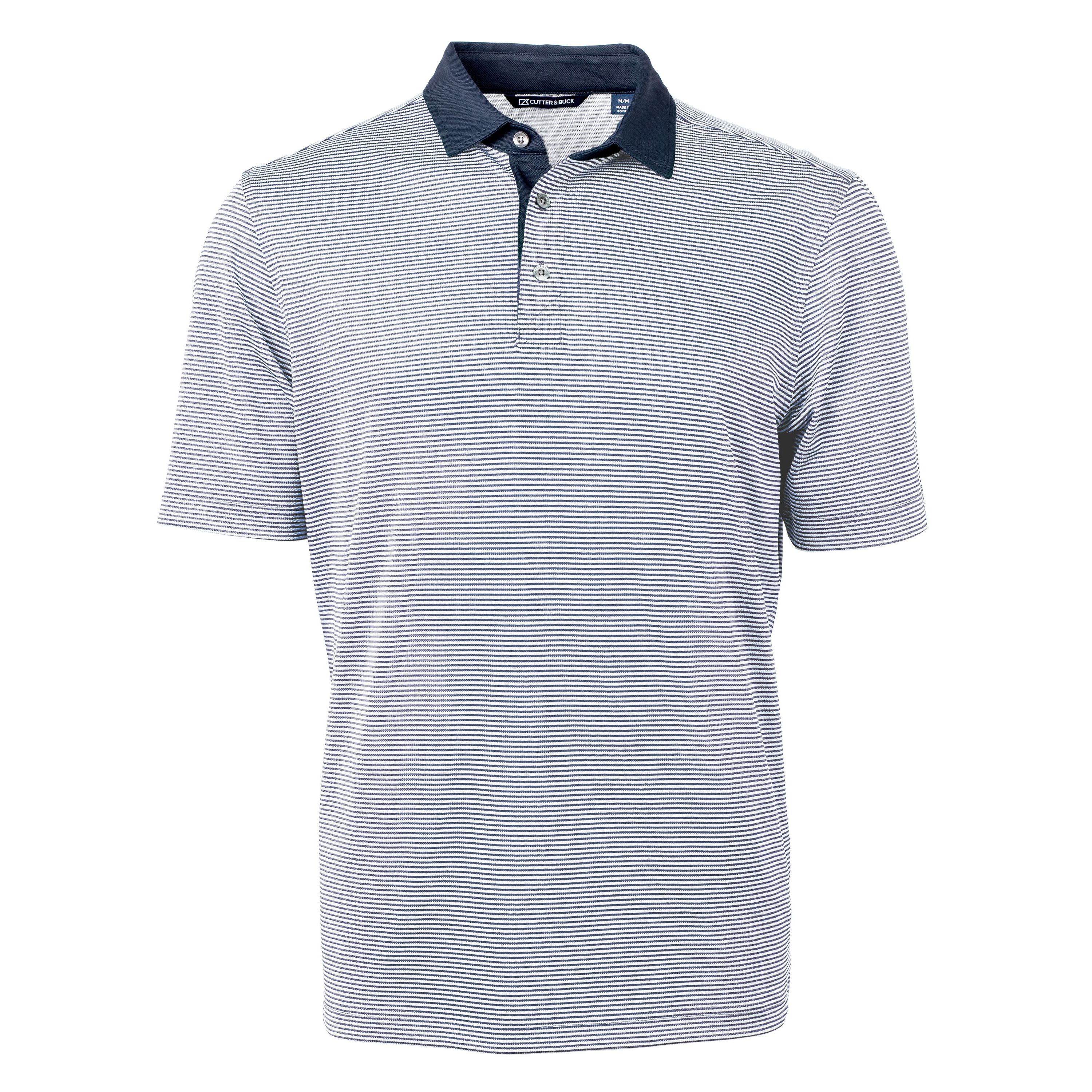 Virtue Eco Pique Micro Stripe Recycled Mens Big & Tall Polo