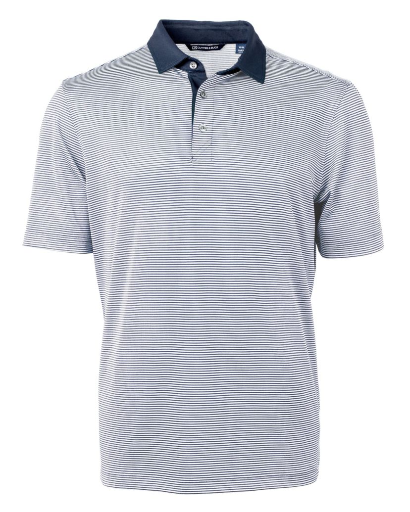 Virtue Eco Pique Micro Stripe Recycled Mens Big & Tall Polo