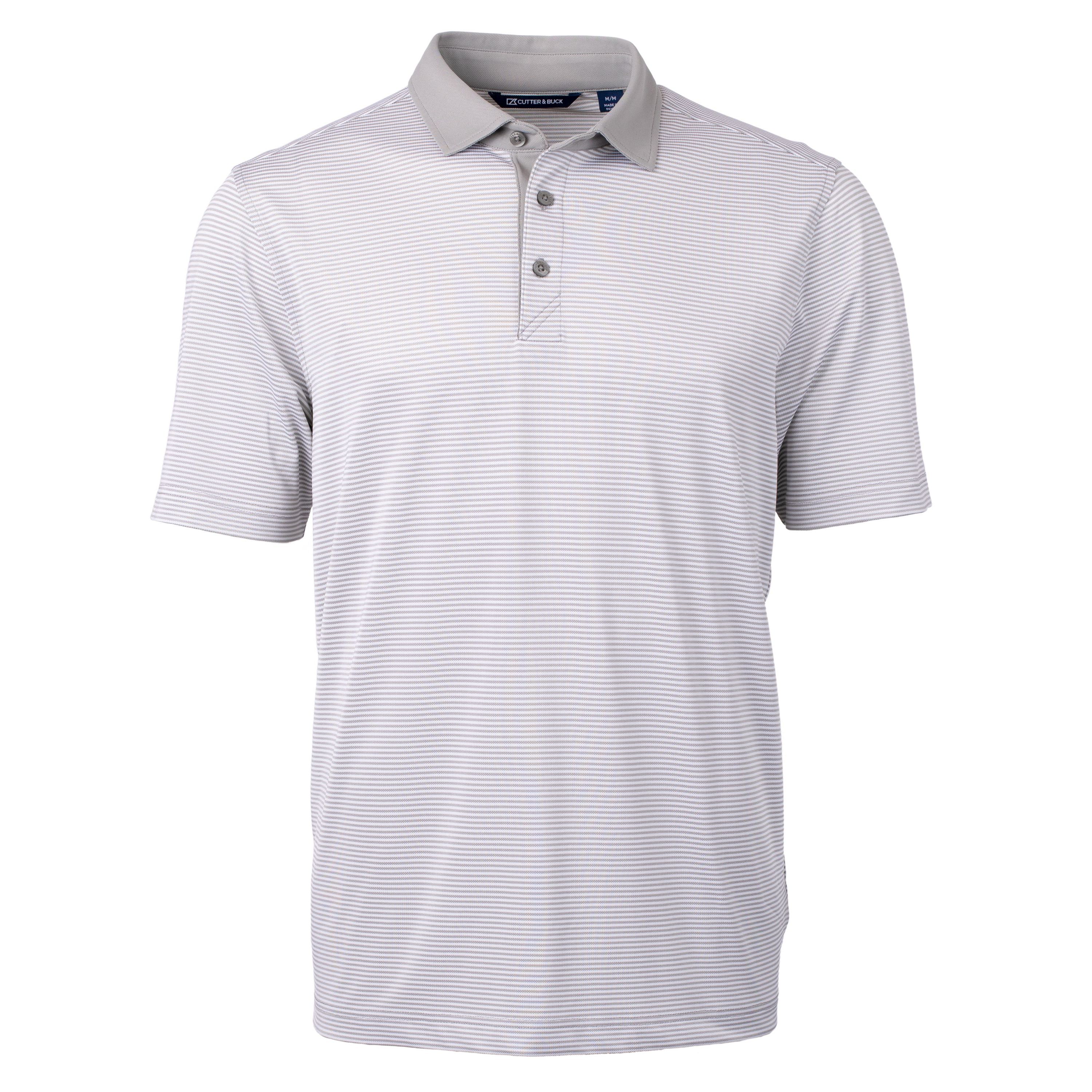 Virtue Eco Pique Micro Stripe Recycled Mens Big & Tall Polo