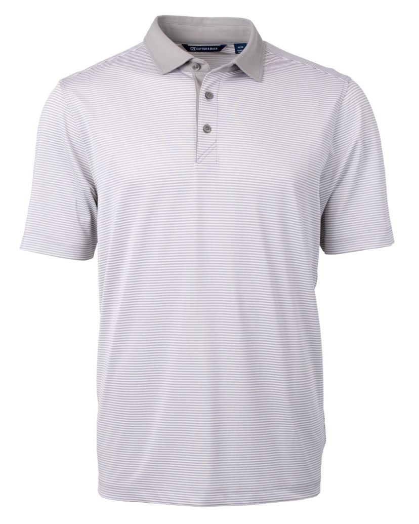 Virtue Eco Pique Micro Stripe Recycled Mens Big & Tall Polo