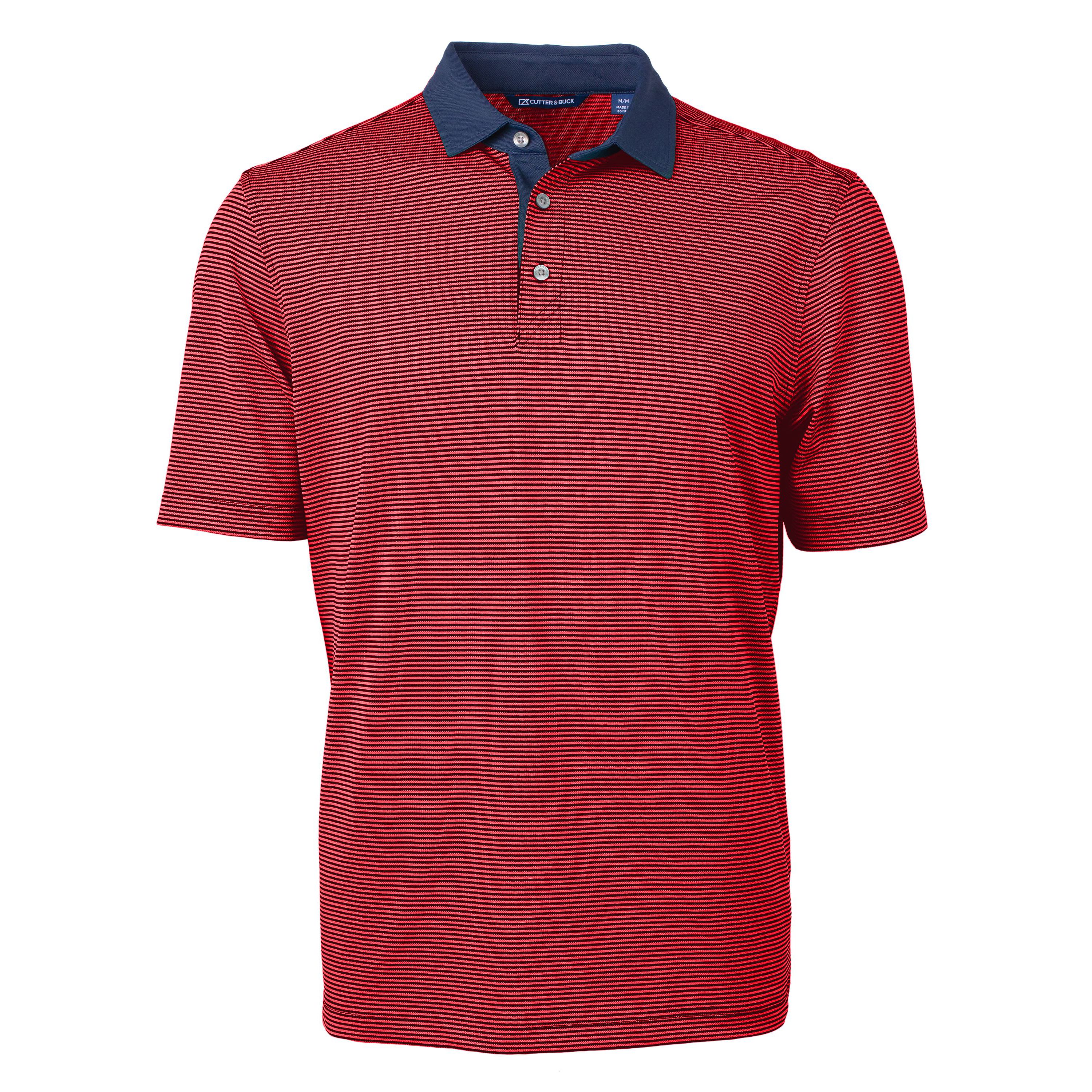 Virtue Eco Pique Micro Stripe Recycled Mens Big & Tall Polo