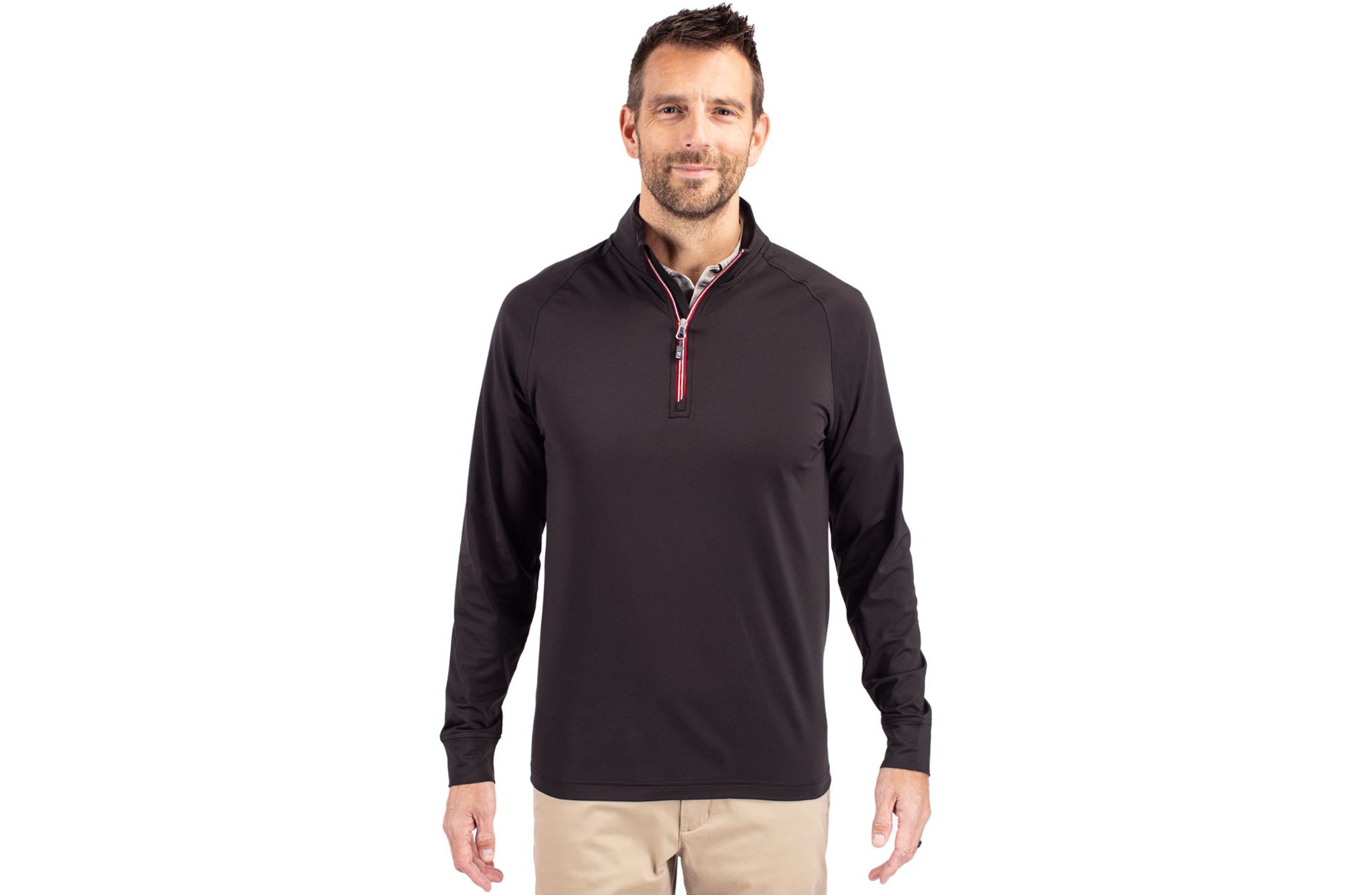 Big & Tall Cutter & Buck Adapt Eco Knit Stretch Recycled Mens Big and Tall Quarter Zip Pullover