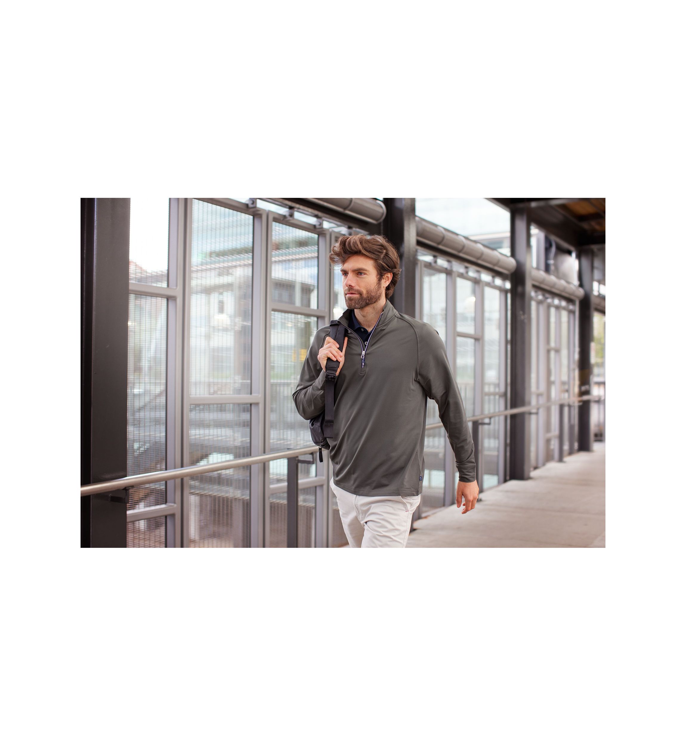 Big & Tall Adapt Eco Knit Stretch Recycled Mens Big and Tall Quarter Zip Pullover