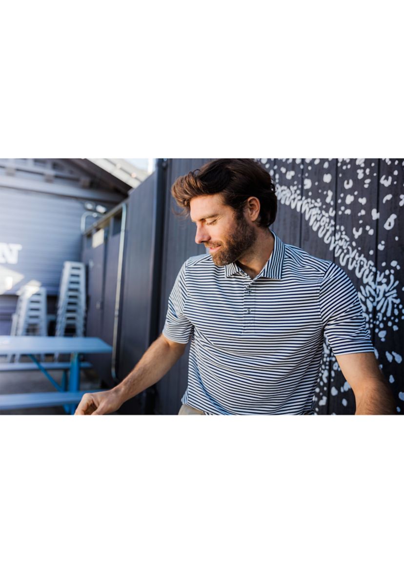 Big & Tall Virtue Eco Pique Stripe Recycled Mens Big and Tall Polo