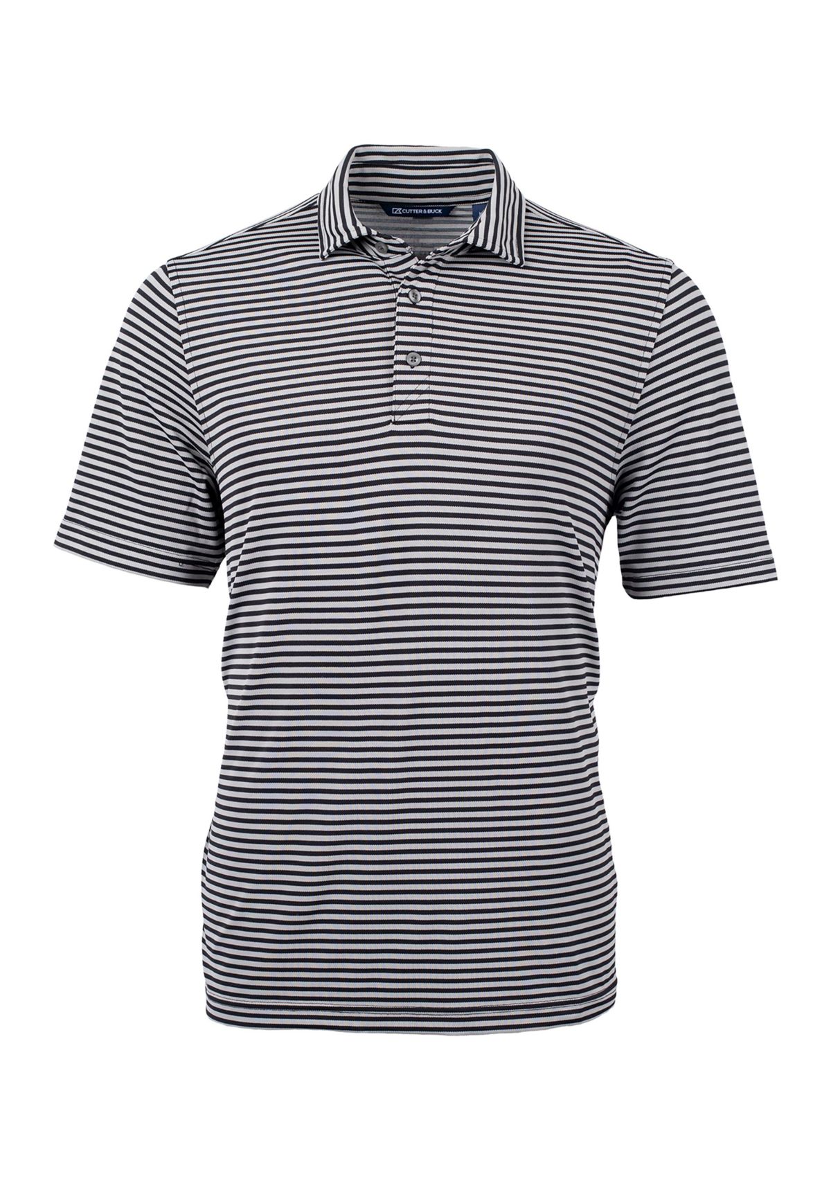 Big & Tall Virtue Eco Pique Stripe Recycled Mens Big and Tall Polo