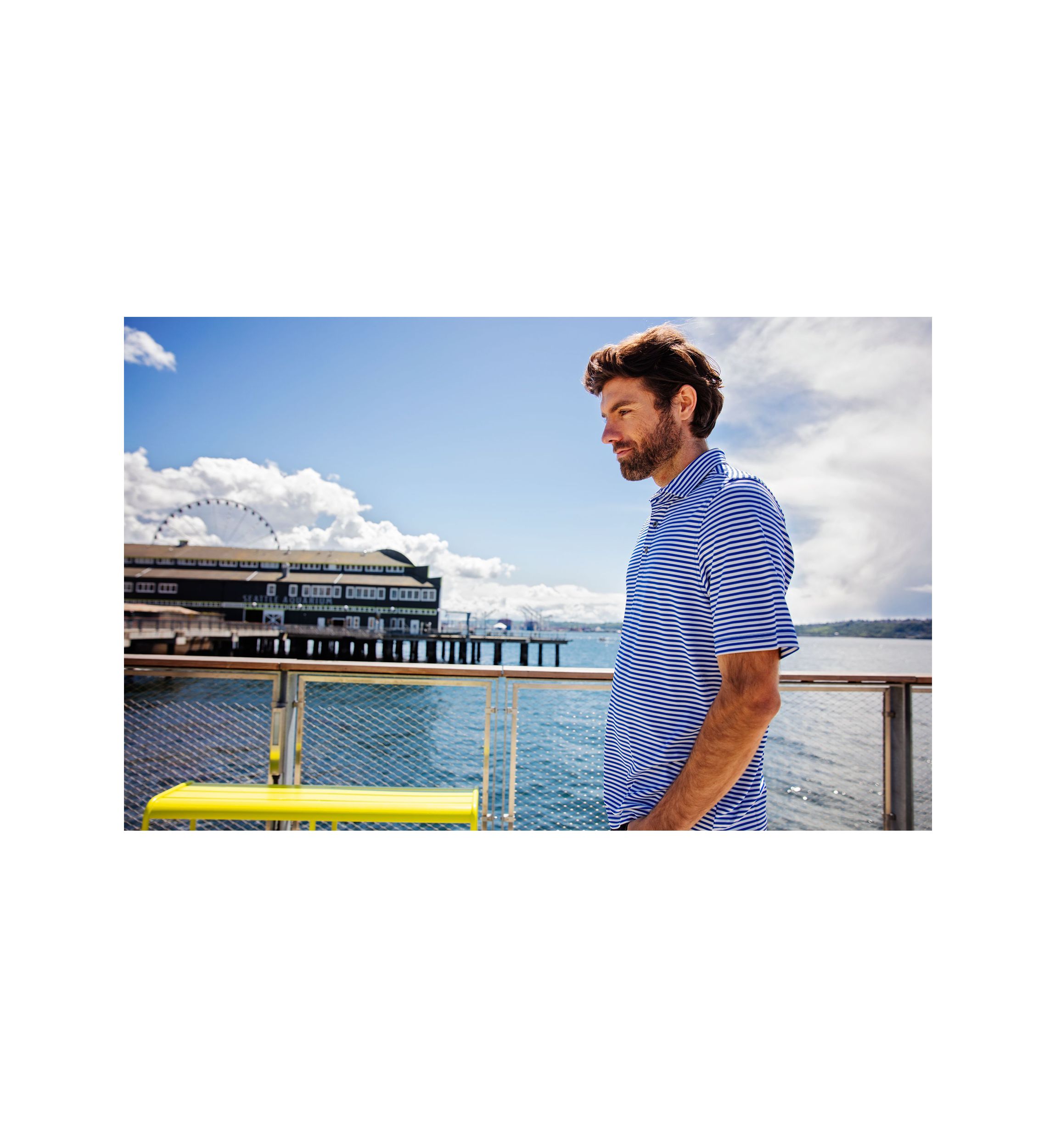 Big & Tall Virtue Eco Pique Stripe Recycled Mens Big and Tall Polo