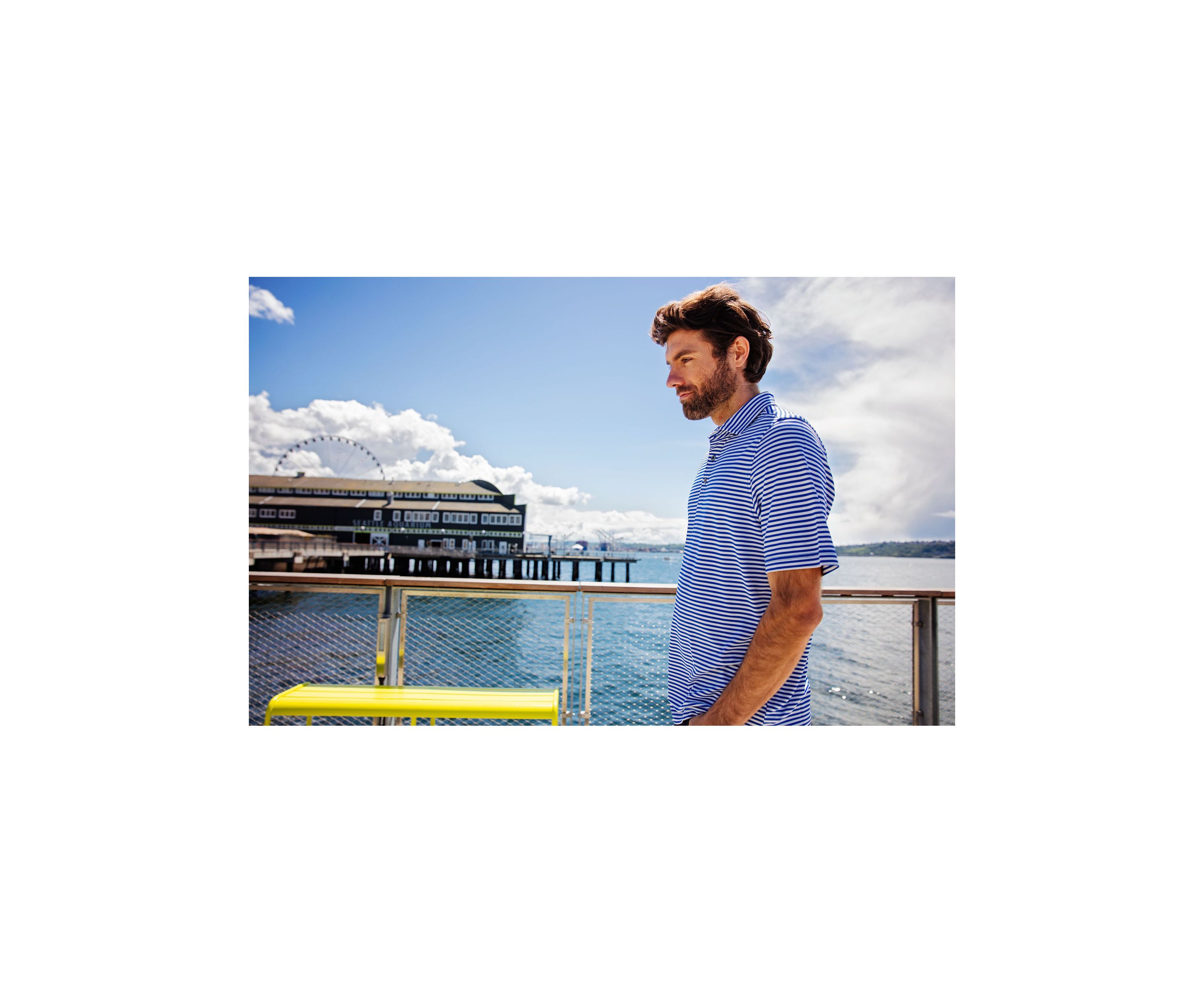 Big & Tall Virtue Eco Pique Stripe Recycled Mens Big and Tall Polo