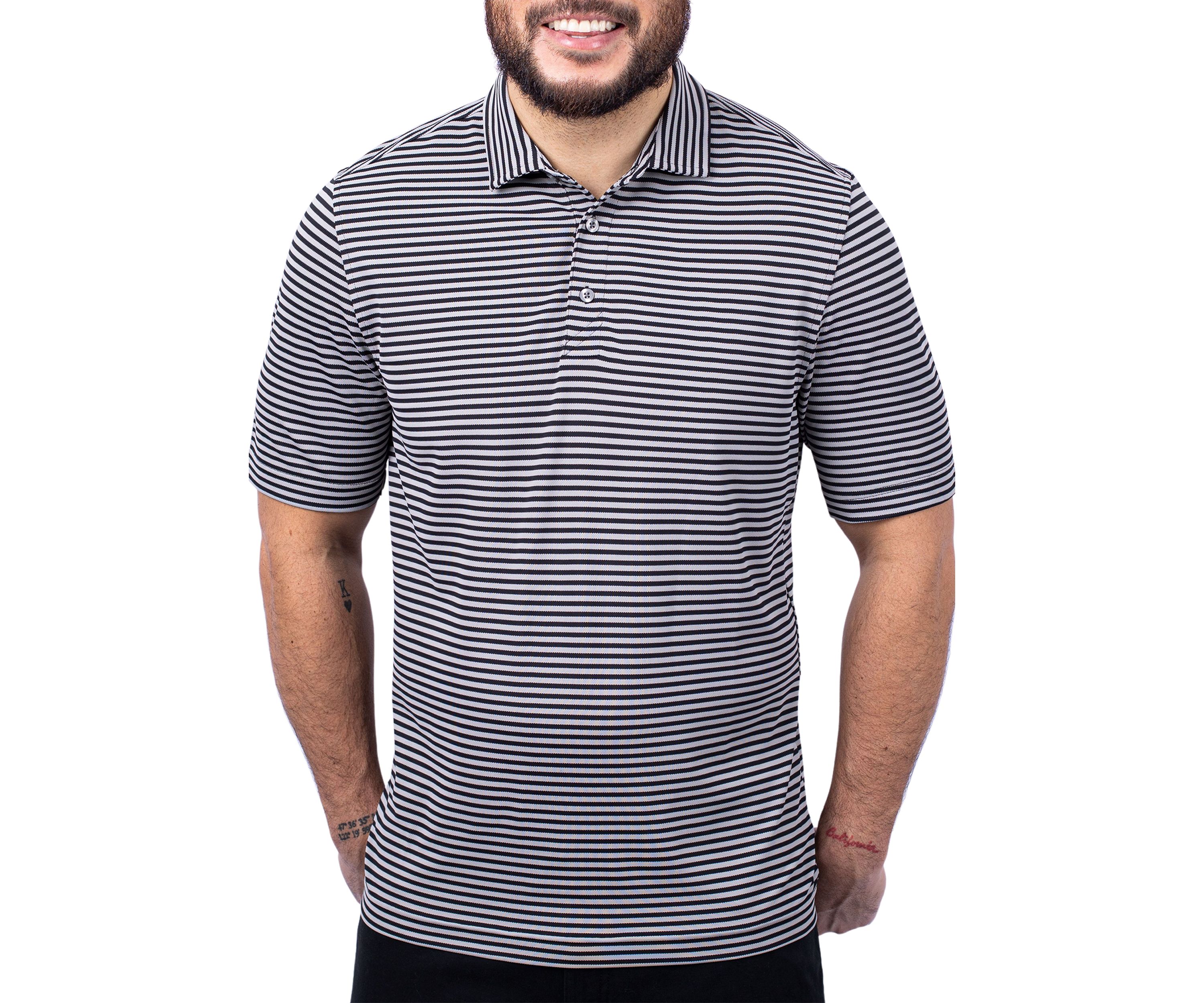 Big & Tall Virtue Eco Pique Stripe Recycled Mens Big and Tall Polo