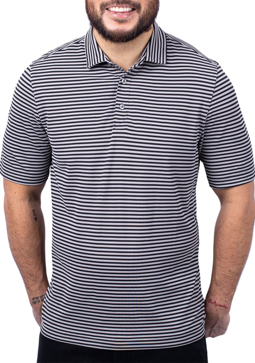 Big & Tall Virtue Eco Pique Stripe Recycled Mens Big and Tall Polo